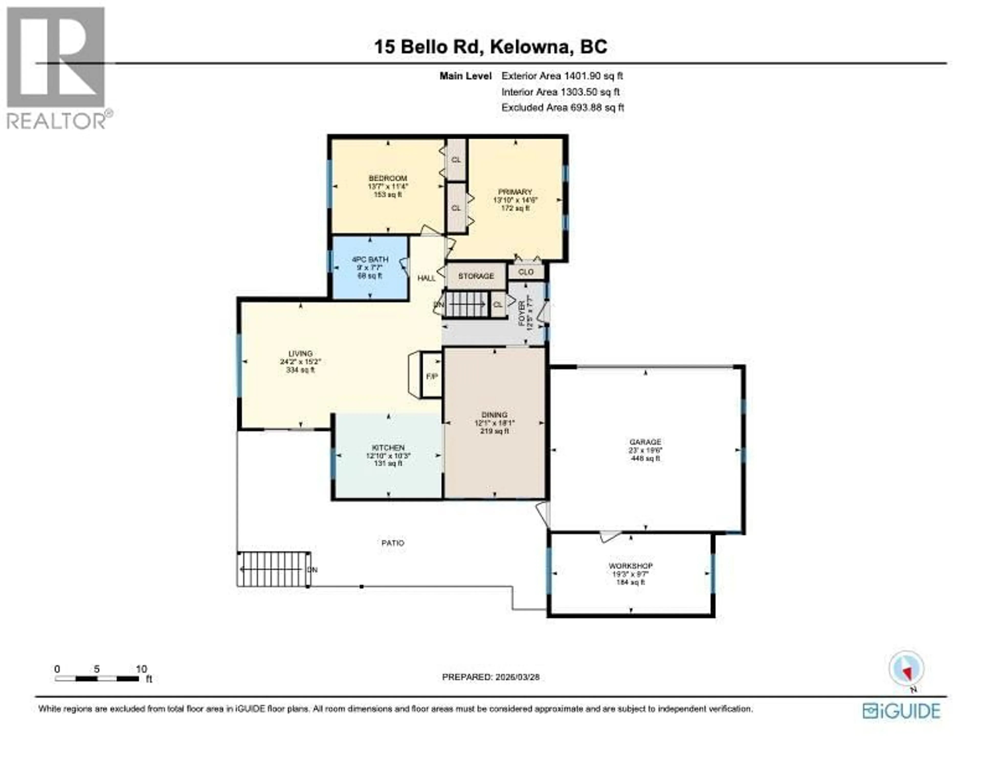 Floor plan for 15 BELLO ROAD, Kelowna British Columbia V1V1B9