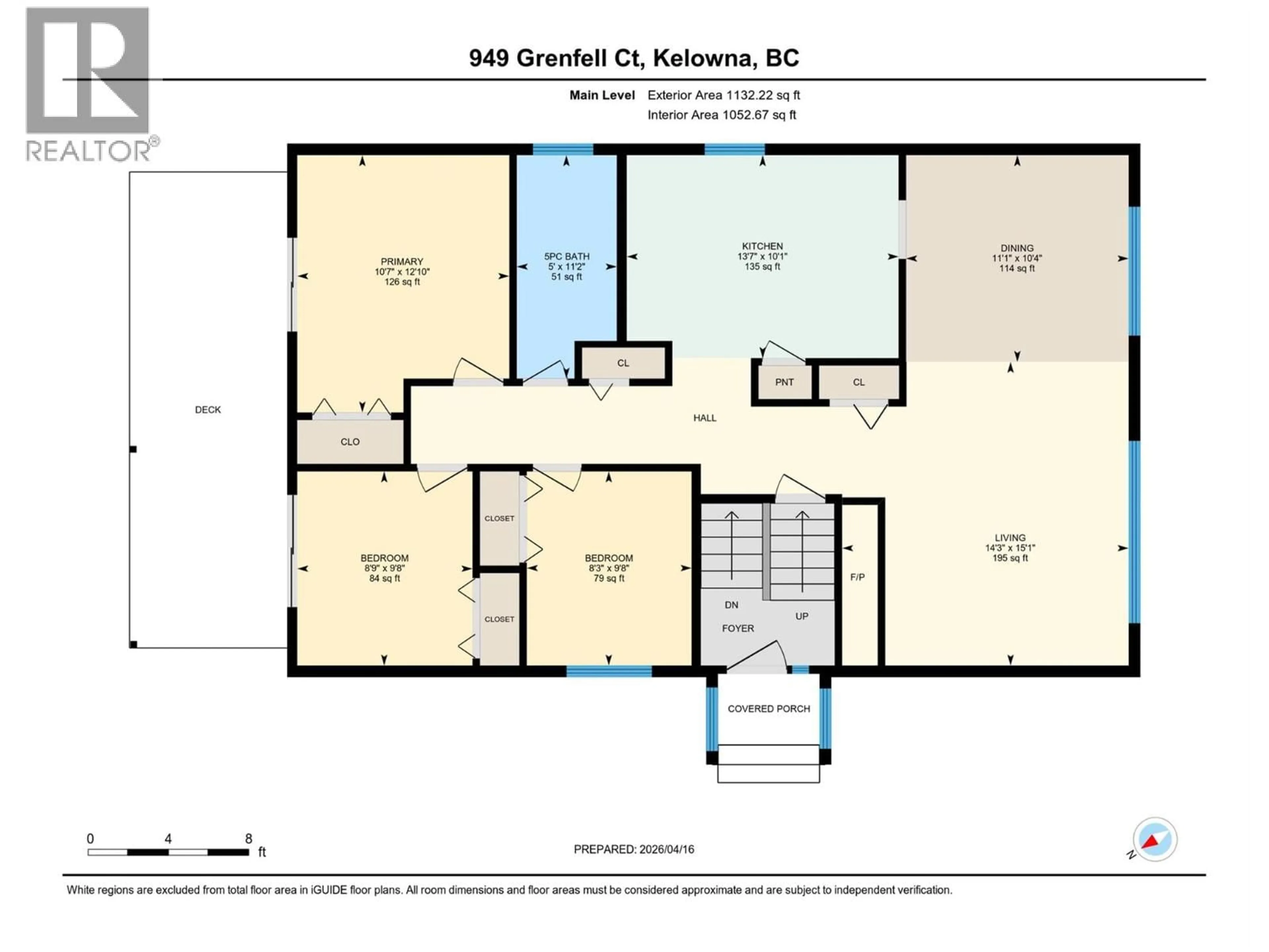 Floor plan for 949 GRENFELL COURT, Kelowna British Columbia V1Y8C5