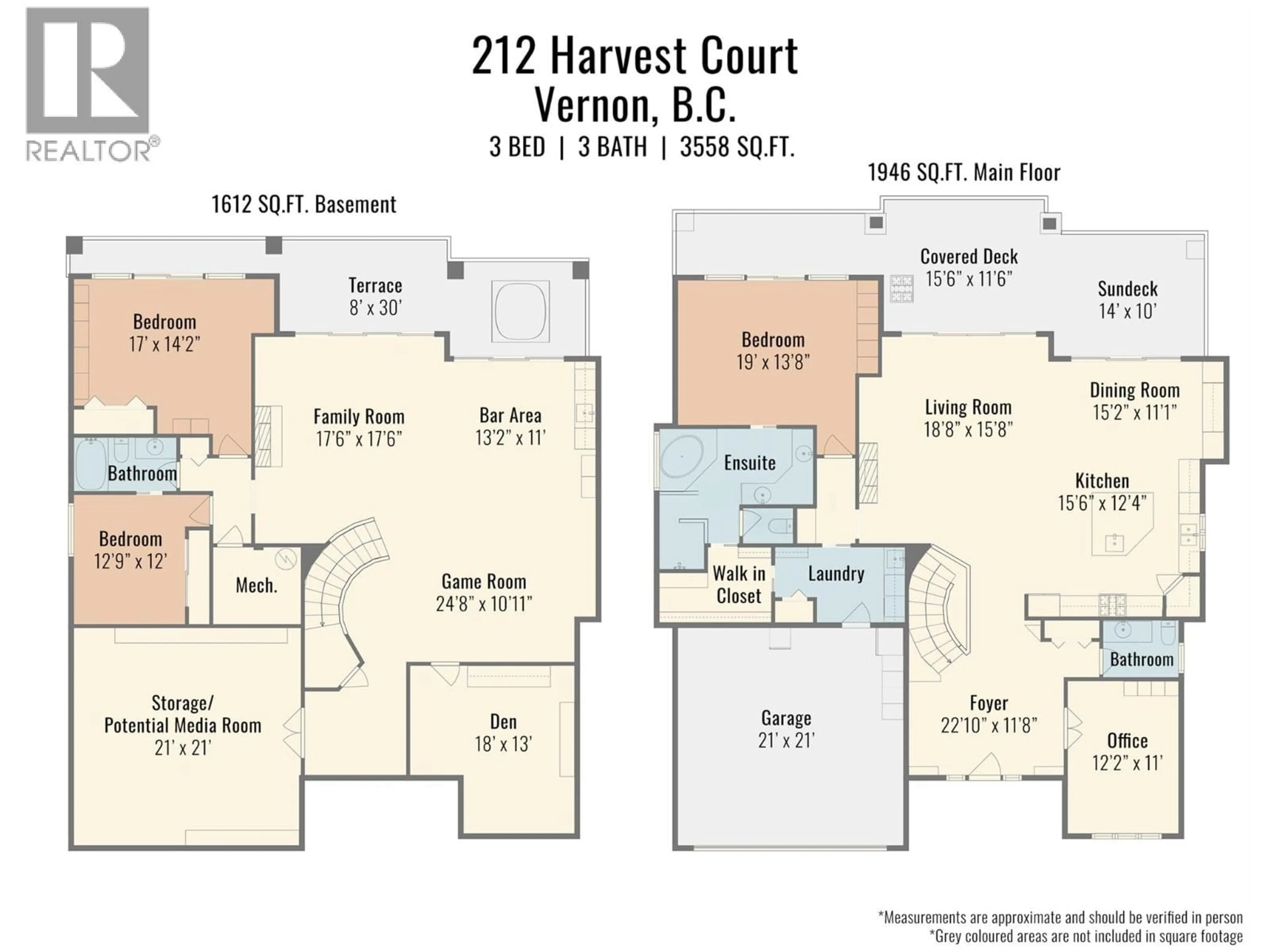 Floor plan for 212 HARVEST COURT, Vernon British Columbia V1H1Z8