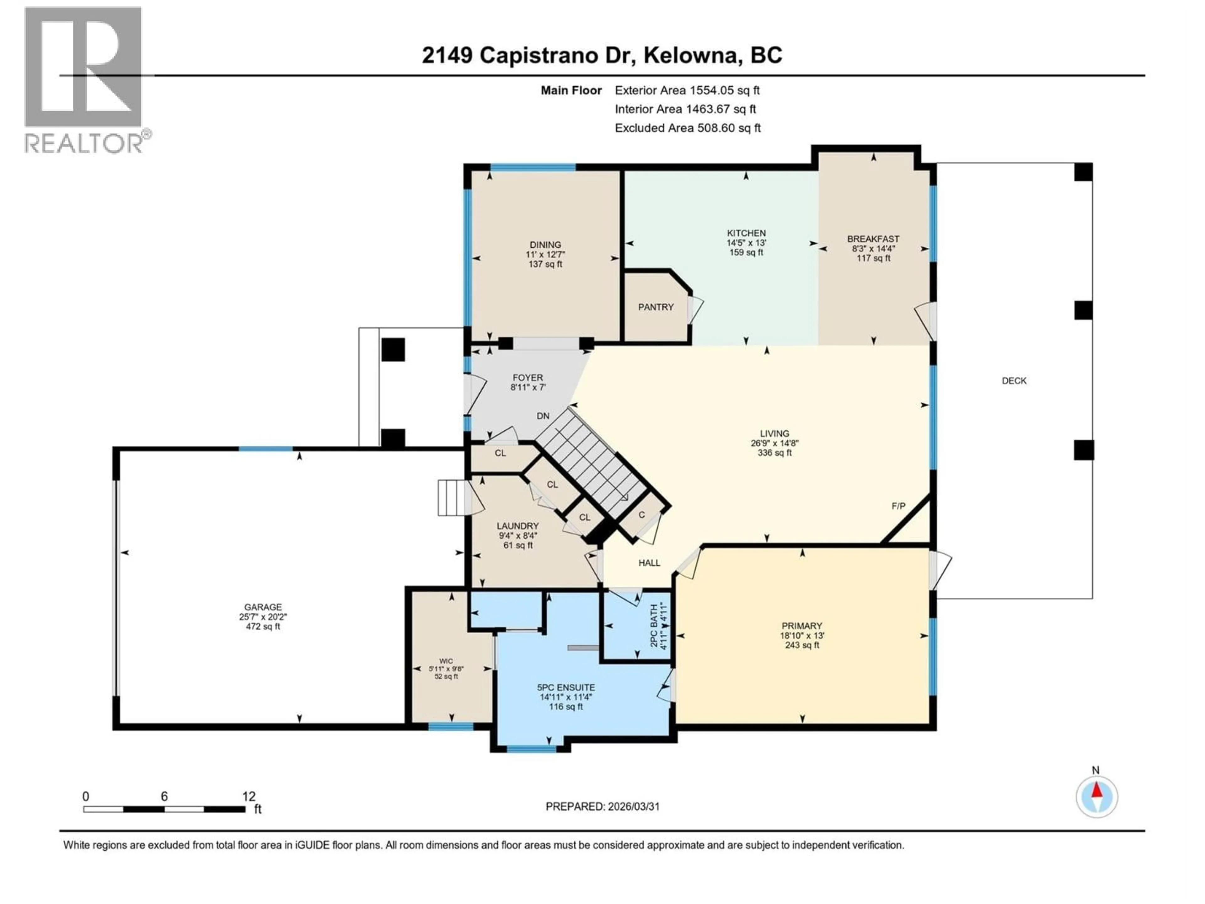 Floor plan for 2149 CAPISTRANO DRIVE, Kelowna British Columbia V1V2A3