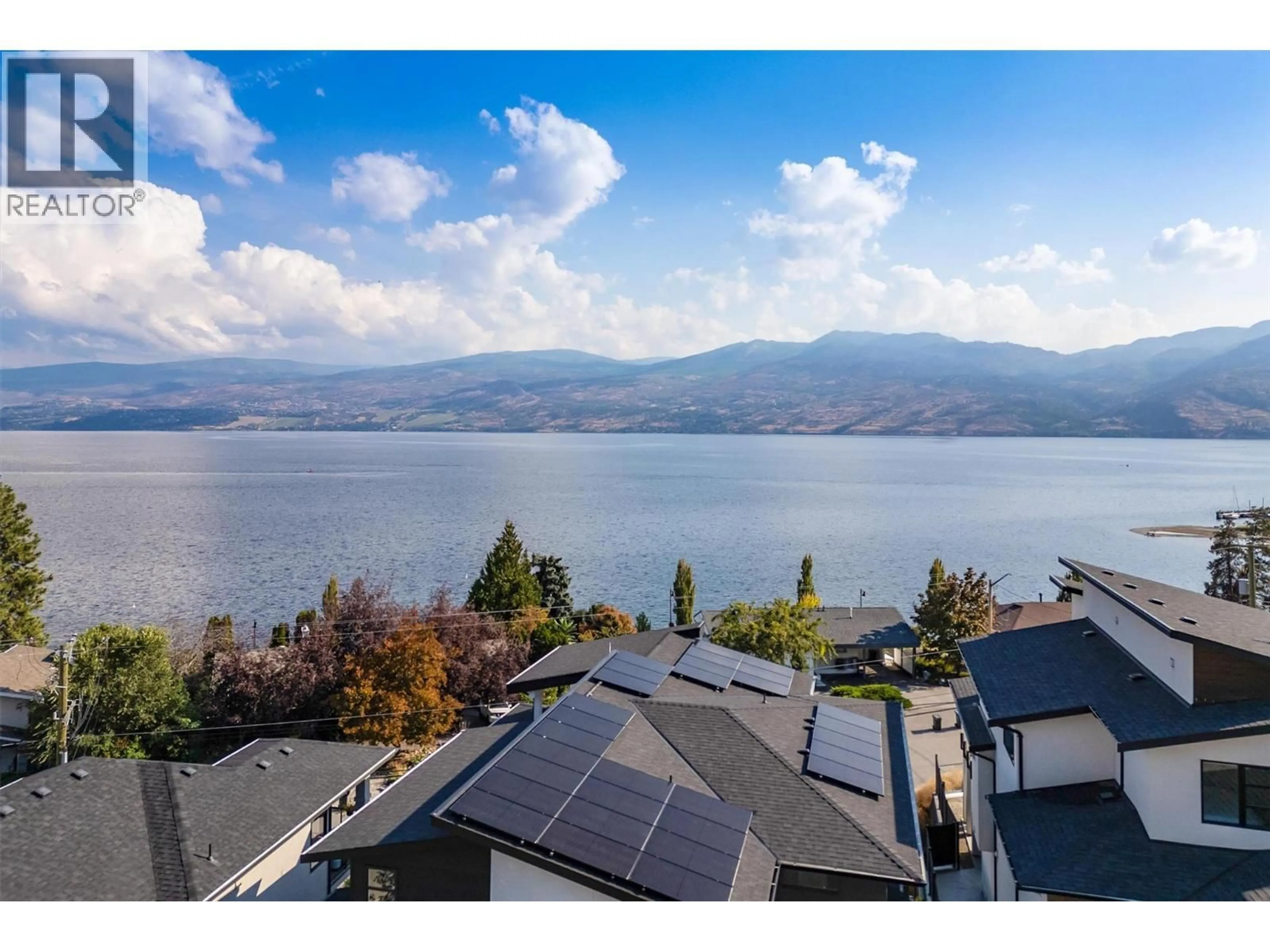 A pic from outside/outdoor area/front of a property/back of a property/a pic from drone, water/lake/river/ocean view for 3961 BEACHVIEW DRIVE EAST, West Kelowna British Columbia V4T2K1