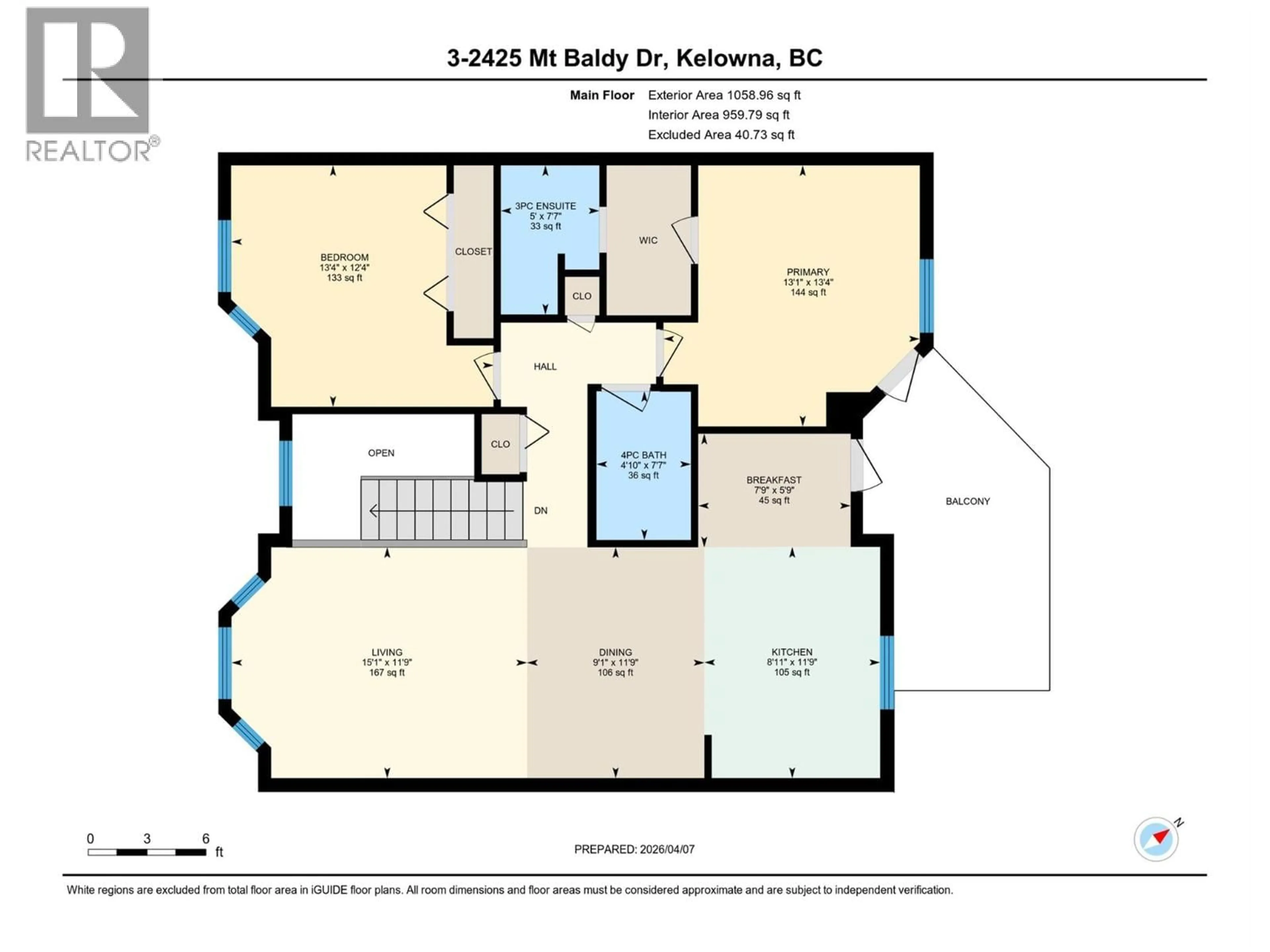 Floor plan for 3 - 2425 MOUNT BALDY DRIVE, Kelowna British Columbia V1V1Z3
