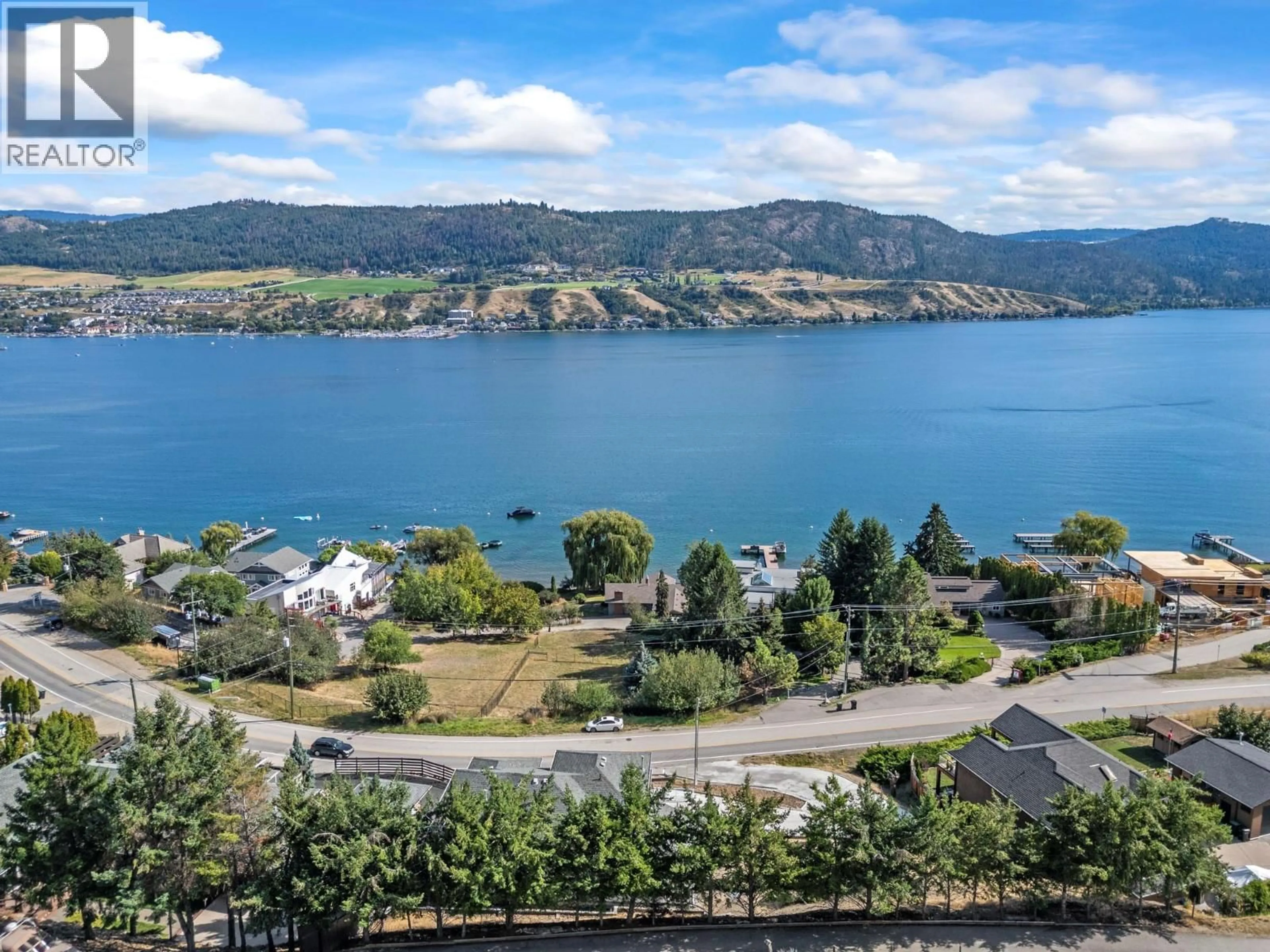 A pic from outside/outdoor area/front of a property/back of a property/a pic from drone, water/lake/river/ocean view for 7967 TRONSON ROAD, Vernon British Columbia V1H1C6