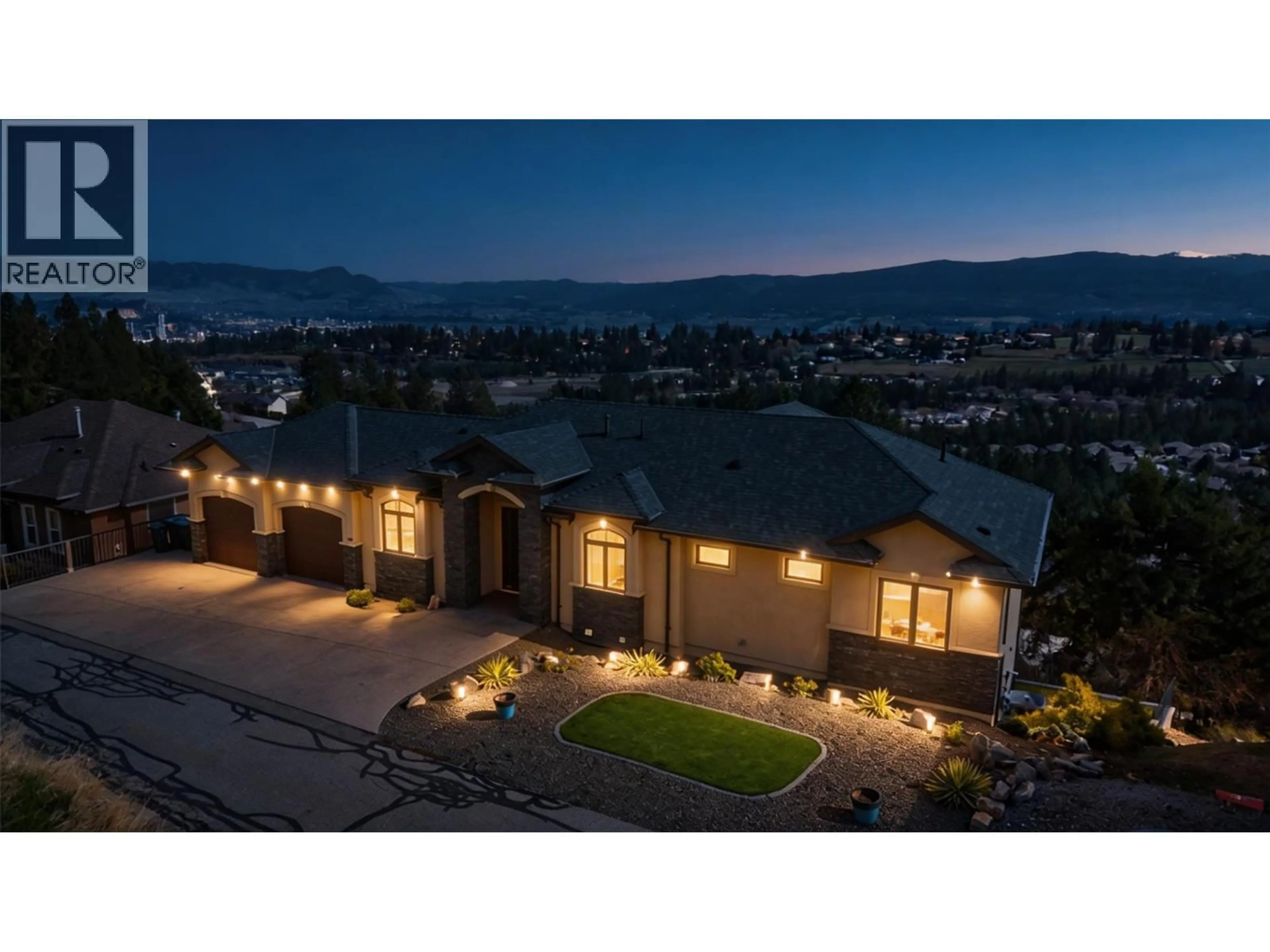 A pic from outside/outdoor area/front of a property/back of a property/a pic from drone, mountain view for 1086 AURORA HEIGHTS, West Kelowna British Columbia V1Z4B2