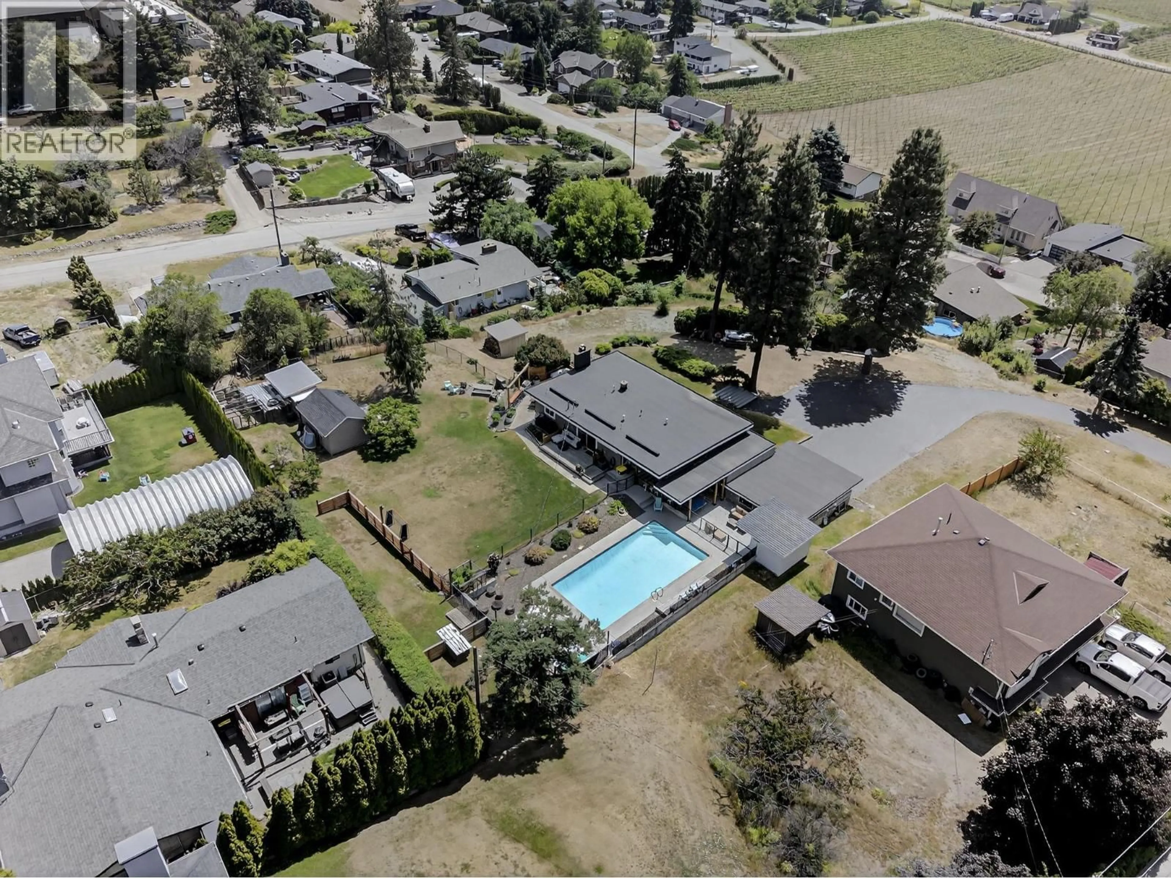 A pic from outside/outdoor area/front of a property/back of a property/a pic from drone, mountain view for 2715 BOUCHERIE ROAD, West Kelowna British Columbia V1Z2G3