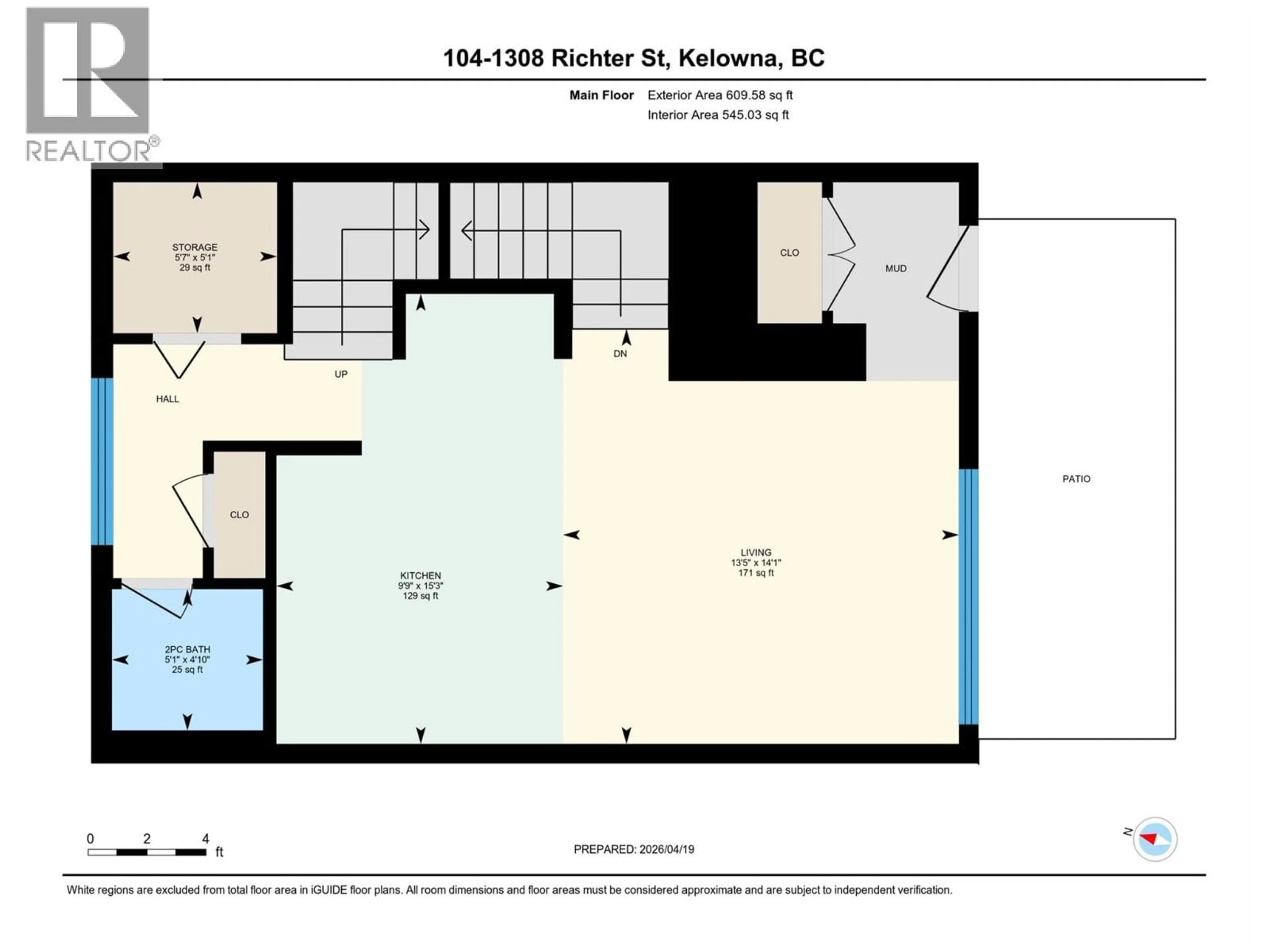 Floor plan for 104 - 1308 RICHTER STREET, Kelowna British Columbia V1Y2L3