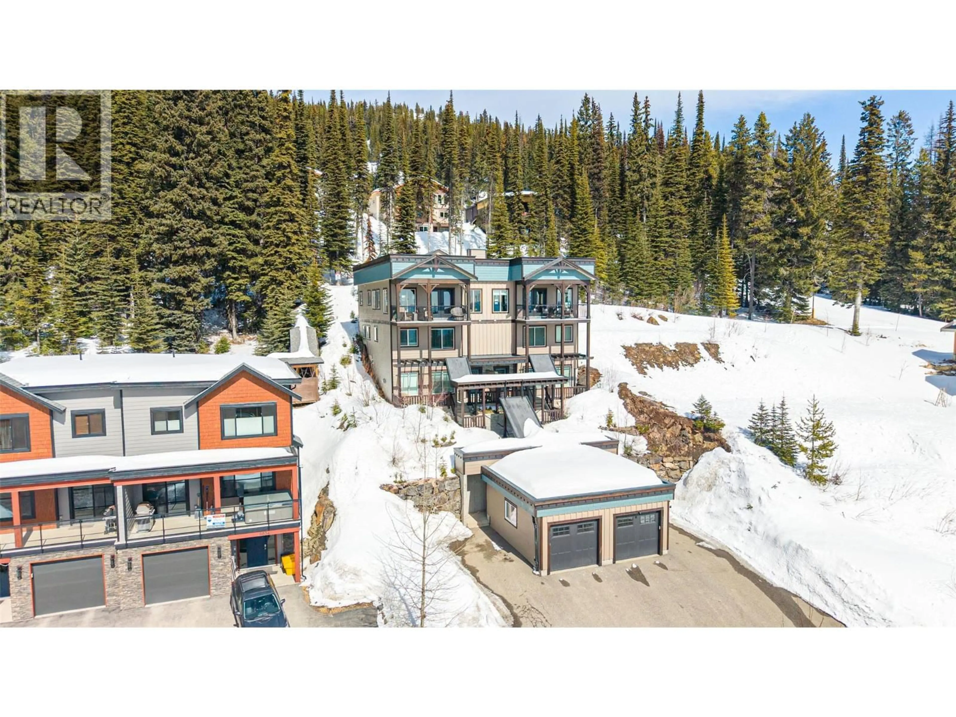 A pic from outside/outdoor area/front of a property/back of a property/a pic from drone, mountain view for 9826 CATHEDRAL DRIVE, Silver Star British Columbia V1B3M1