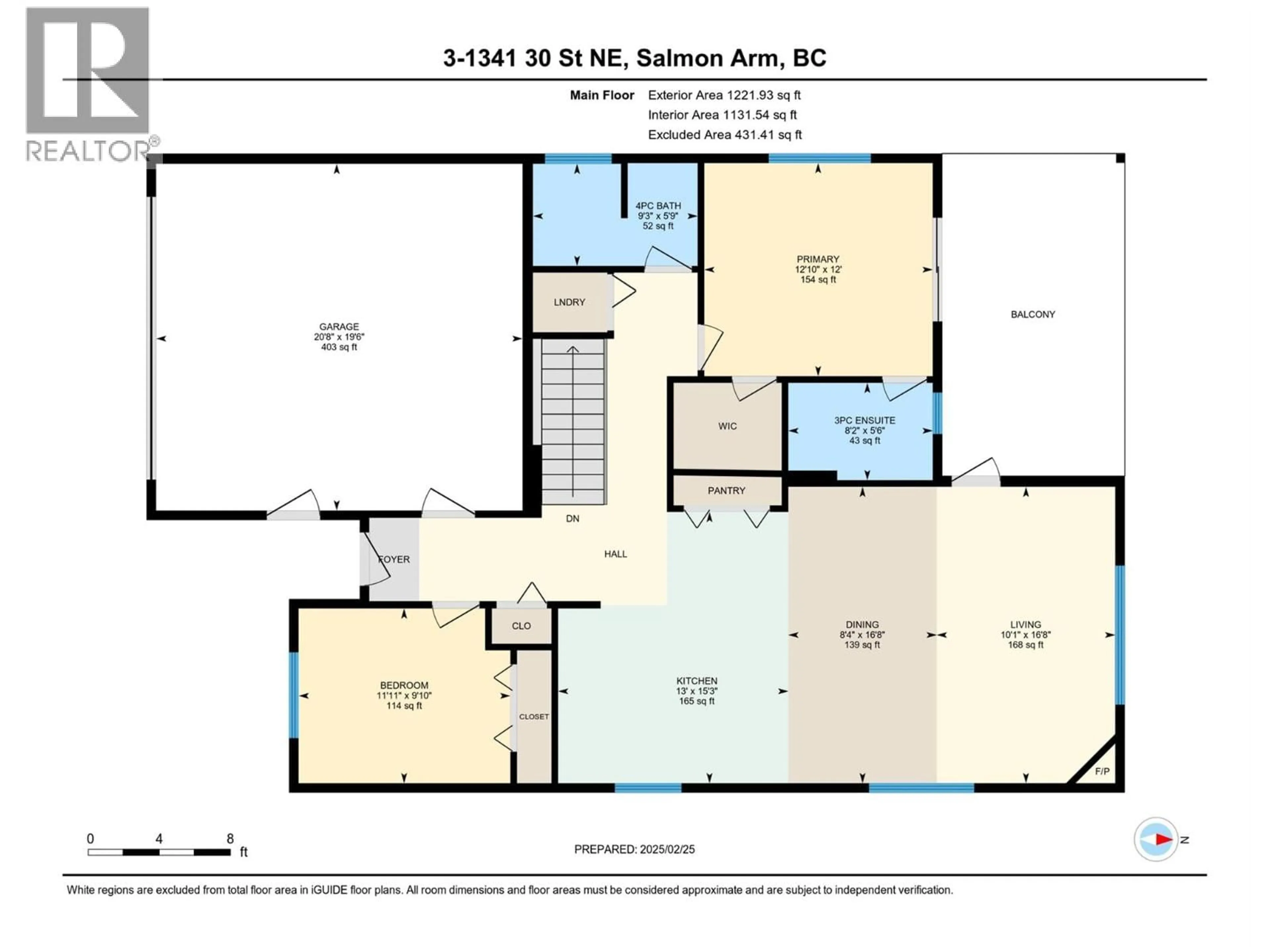 Floor plan for 3 - 1341 30 STREET NORTHEAST, Salmon Arm British Columbia V1E0A7