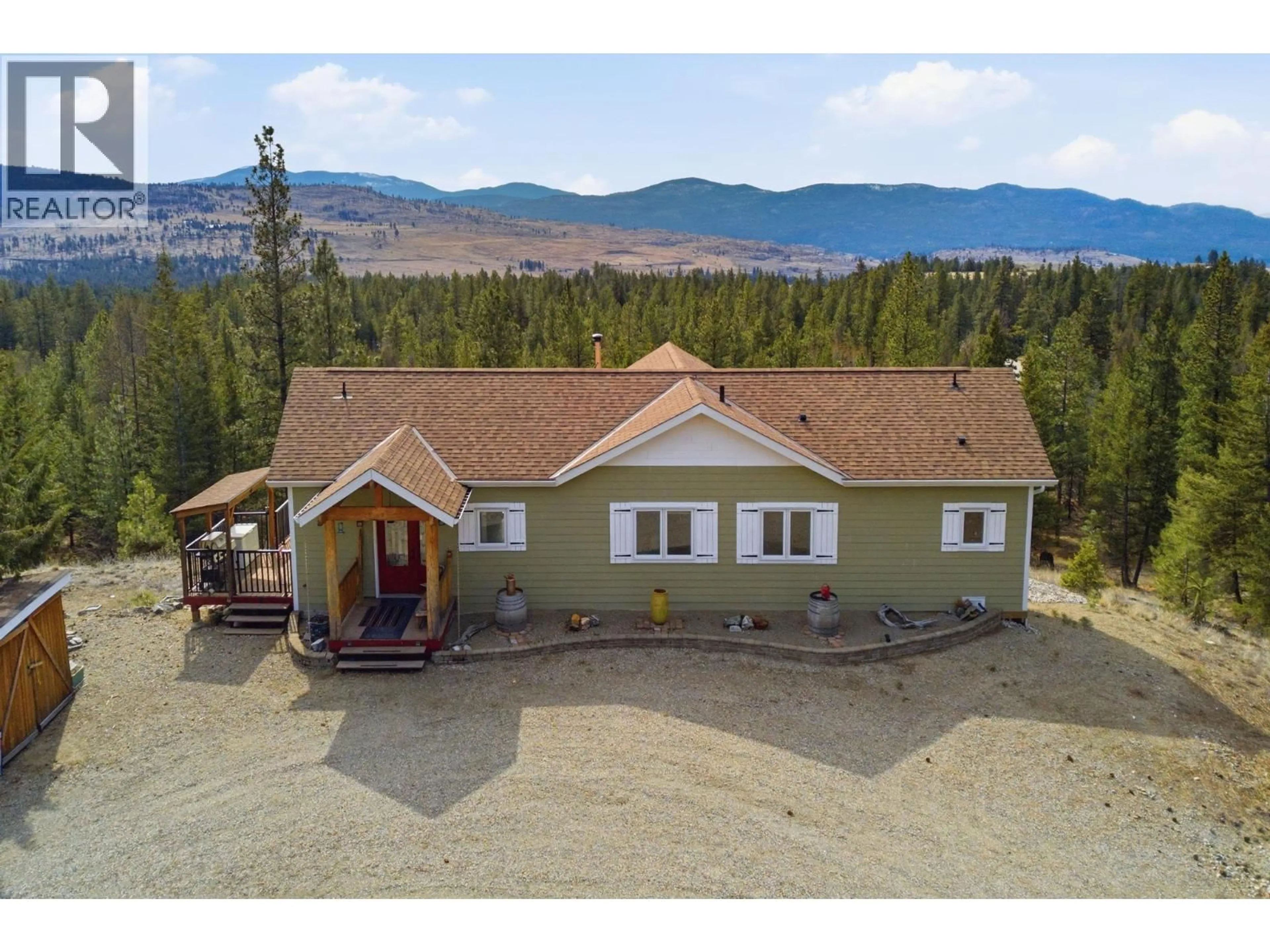 A pic from outside/outdoor area/front of a property/back of a property/a pic from drone, mountain view for 601 RAVEN HILL ROAD, Osoyoos British Columbia V0H1V6