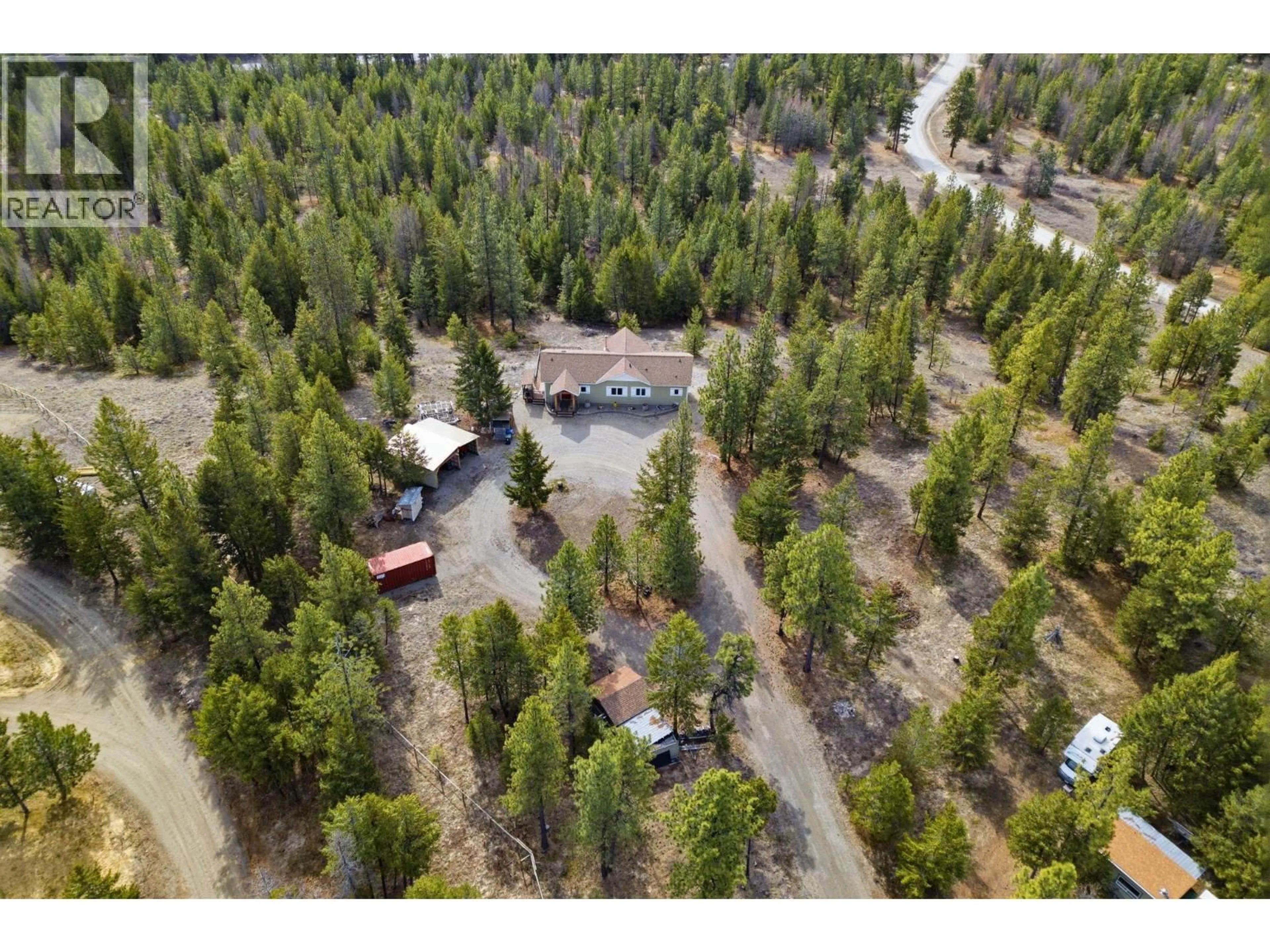 A pic from outside/outdoor area/front of a property/back of a property/a pic from drone, forest/trees view for 601 RAVEN HILL ROAD, Osoyoos British Columbia V0H1V6