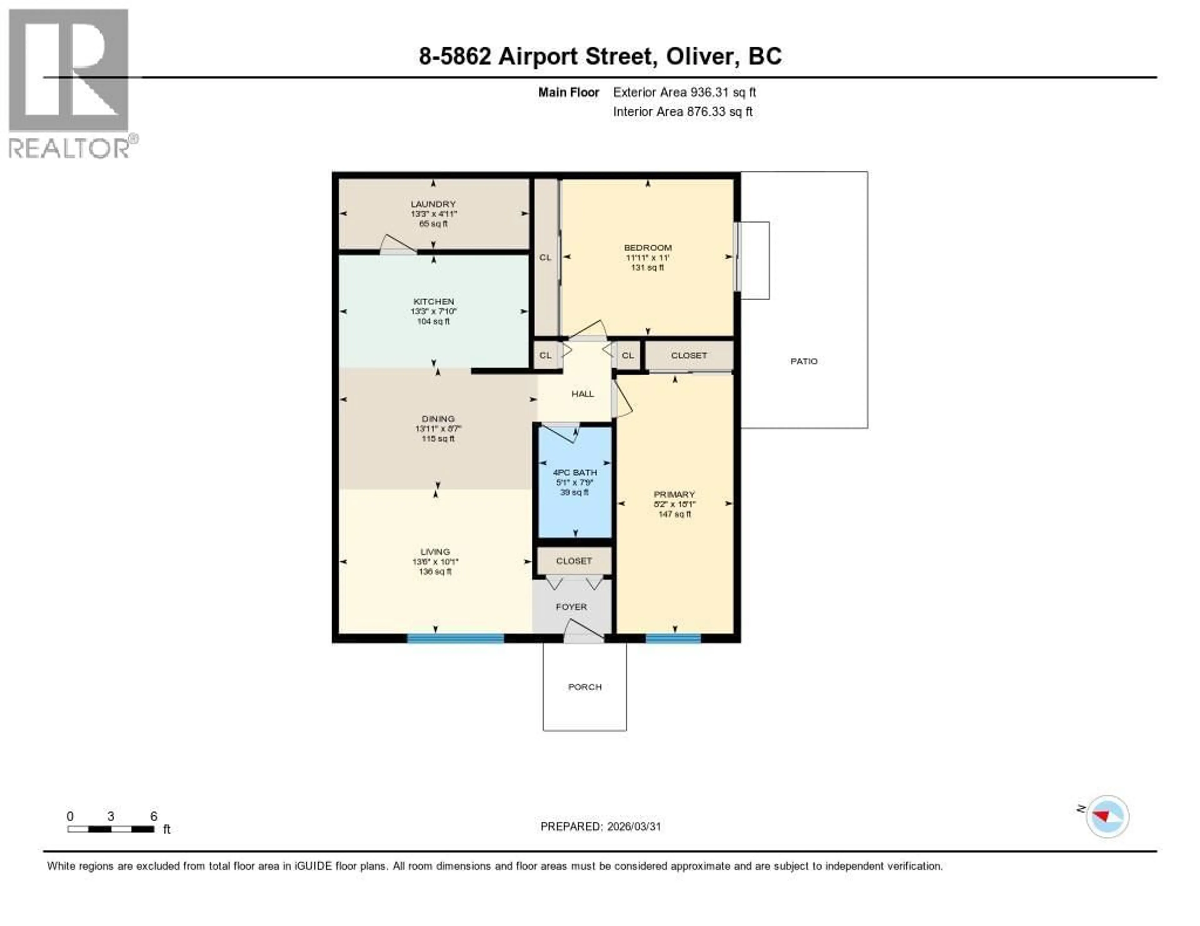 Floor plan for 8 - 5862 AIRPORT STREET, Oliver British Columbia V0H1T0