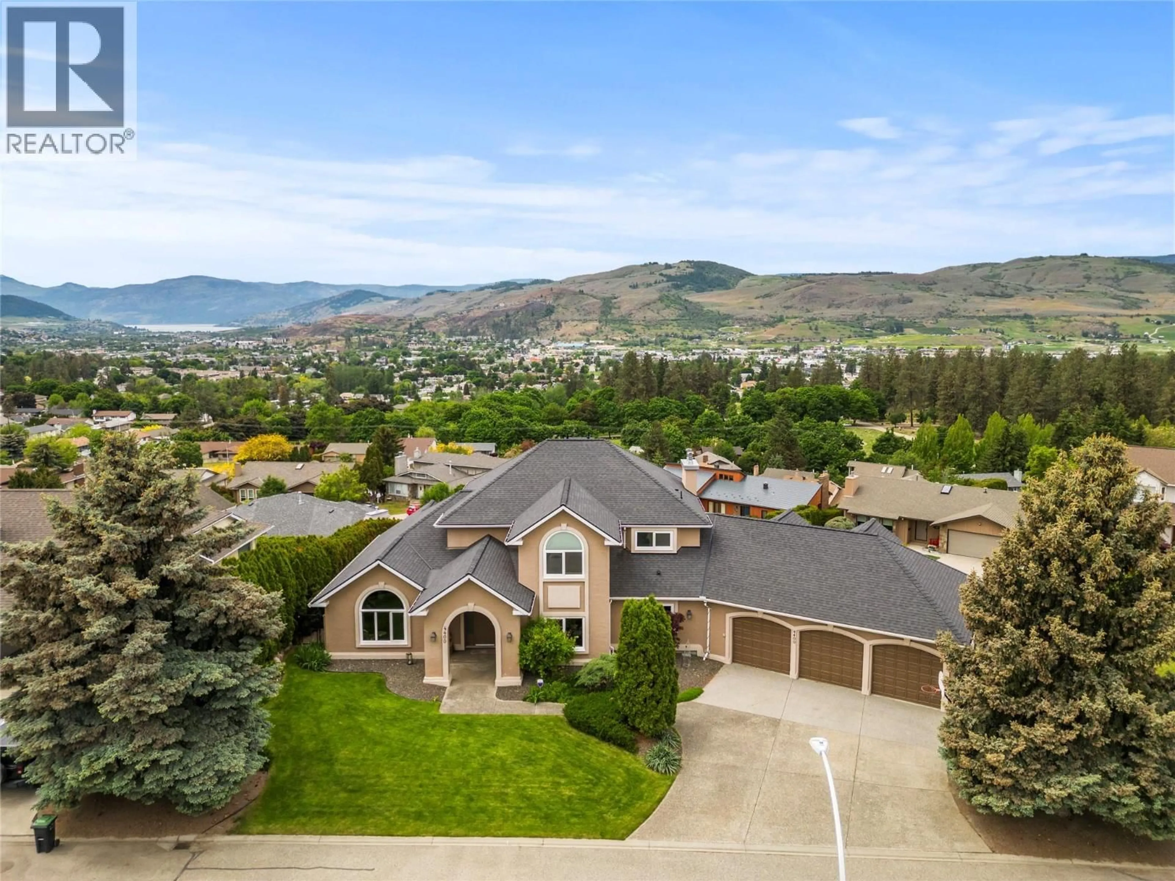 A pic from outside/outdoor area/front of a property/back of a property/a pic from drone, mountain view for 4400 CRYSTAL DRIVE, Vernon British Columbia V1T8V5