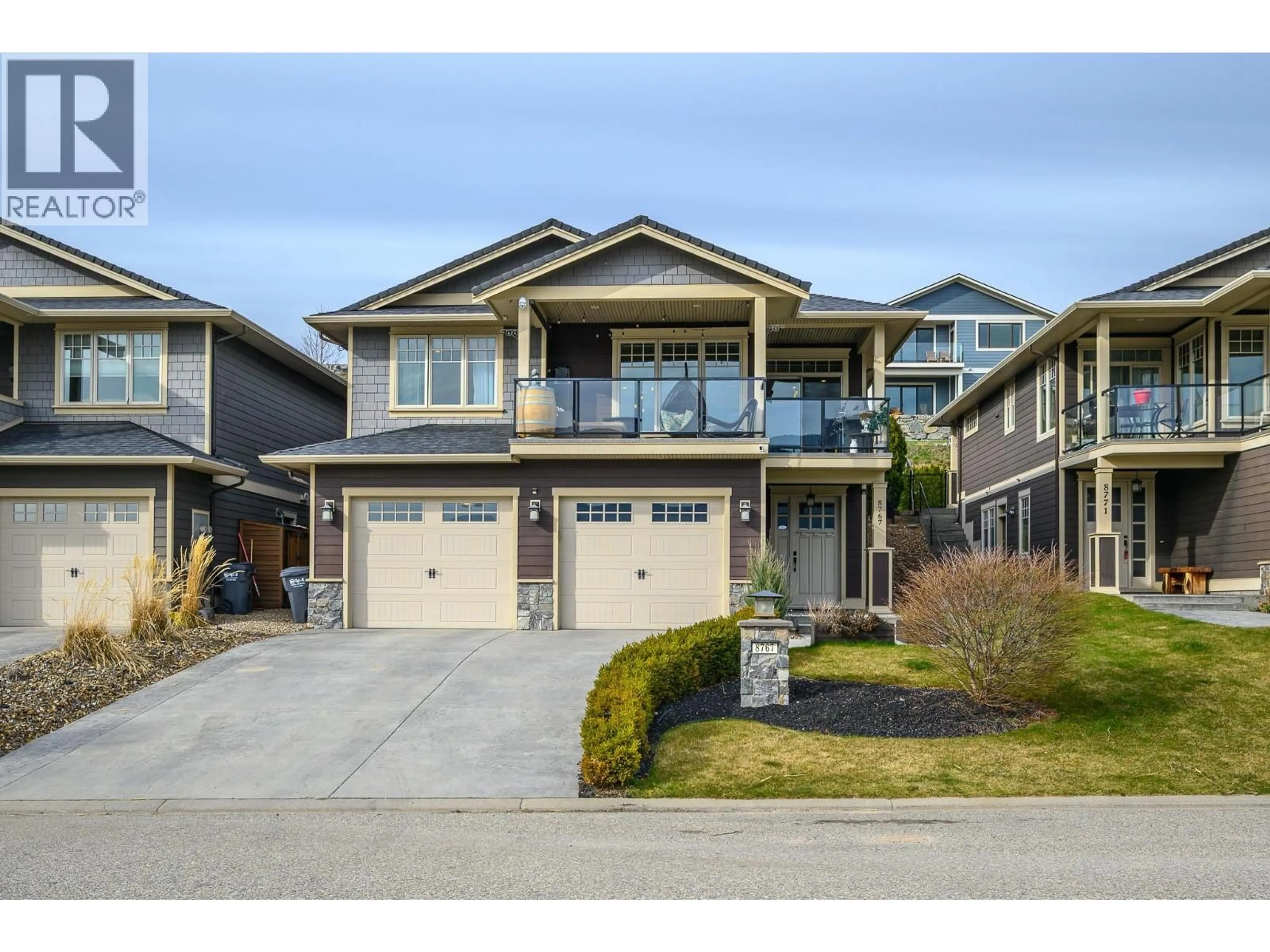 Home with brick exterior material, street for 8767 HOFER DRIVE, Coldstream British Columbia V1B1Y8