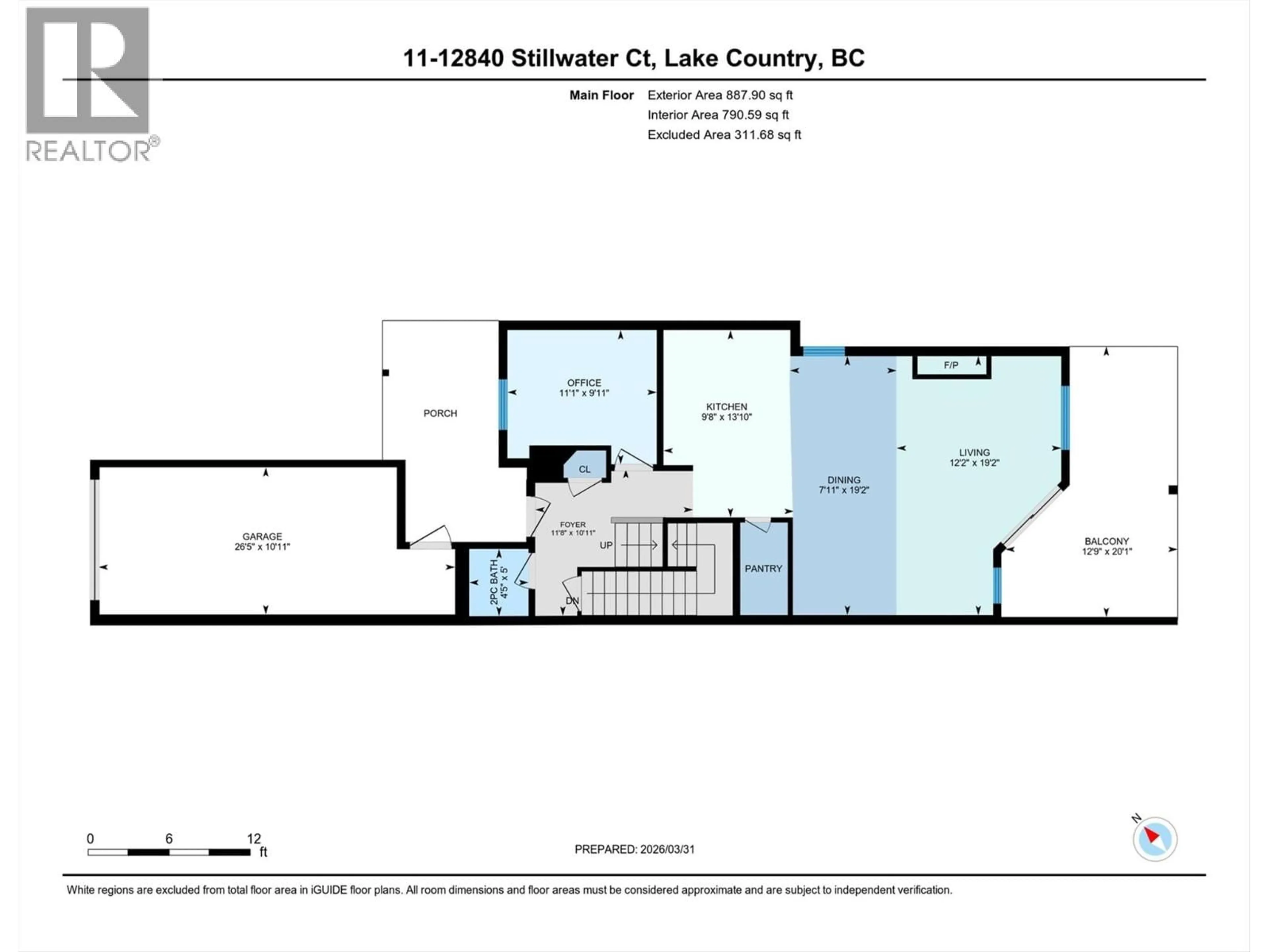 Floor plan for 11 - 12840 STILLWATER COURT, Lake Country British Columbia V4V2N1