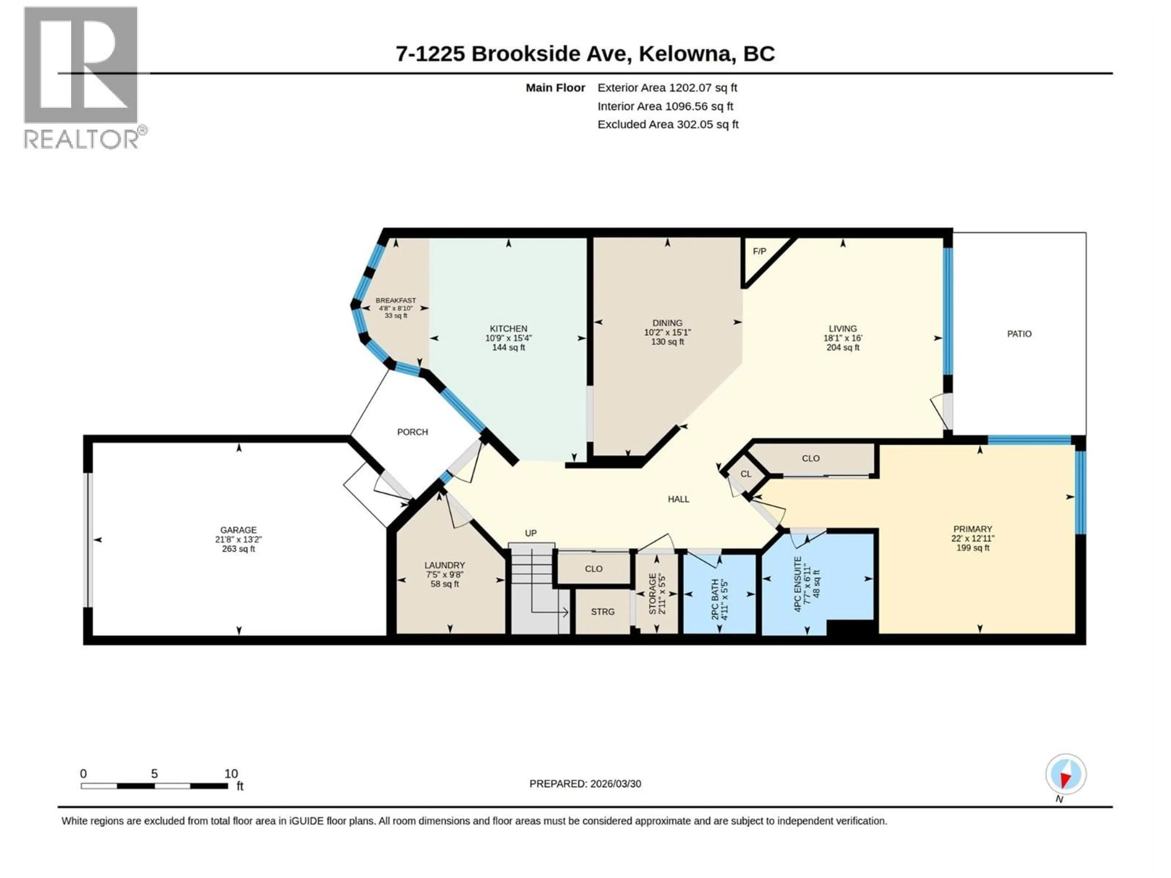 Floor plan for 7 - 1225 BROOKSIDE AVENUE, Kelowna British Columbia V1Y5T5