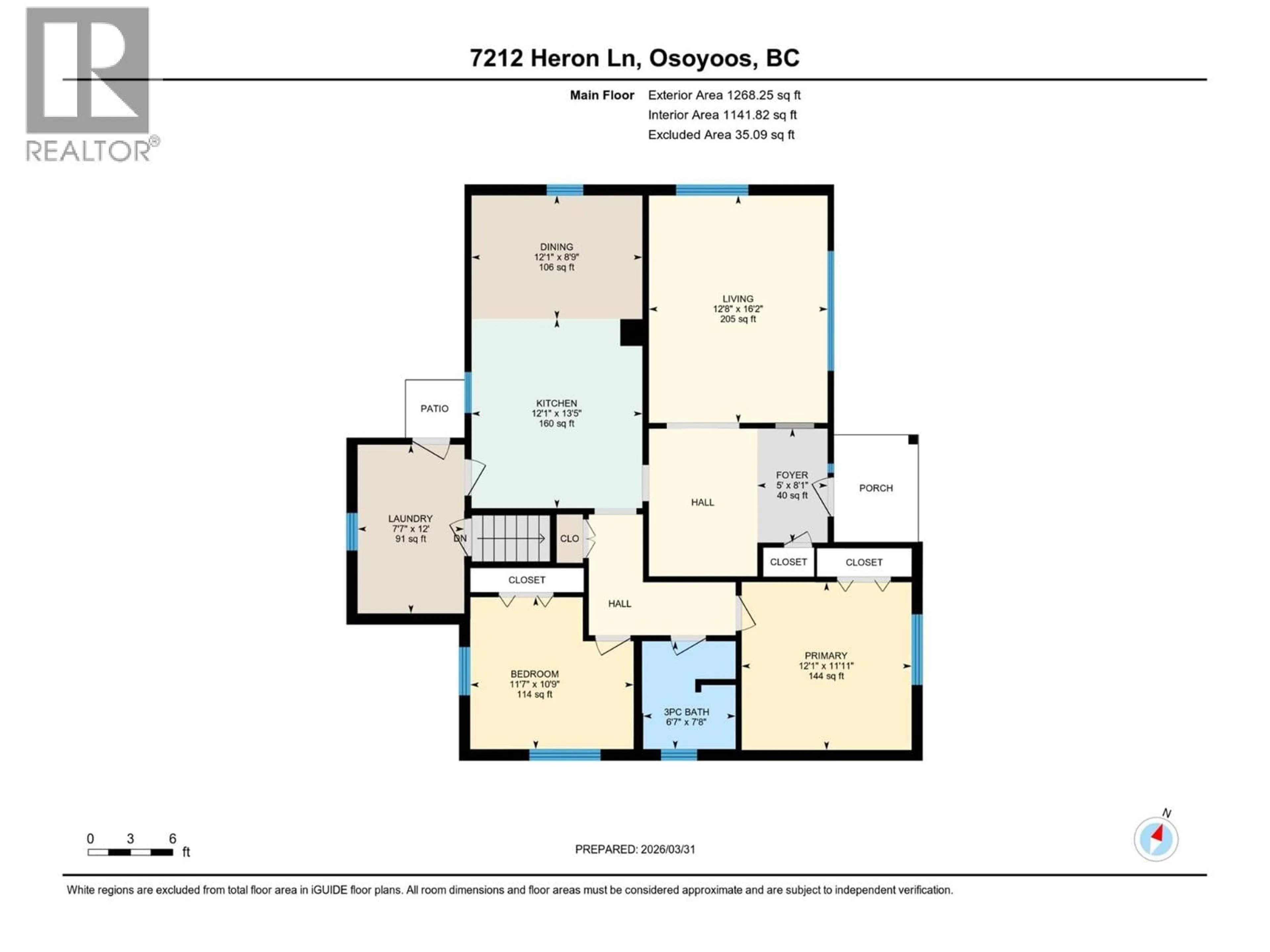 Floor plan for 7212 HERON LANE, Osoyoos British Columbia V0H1V0