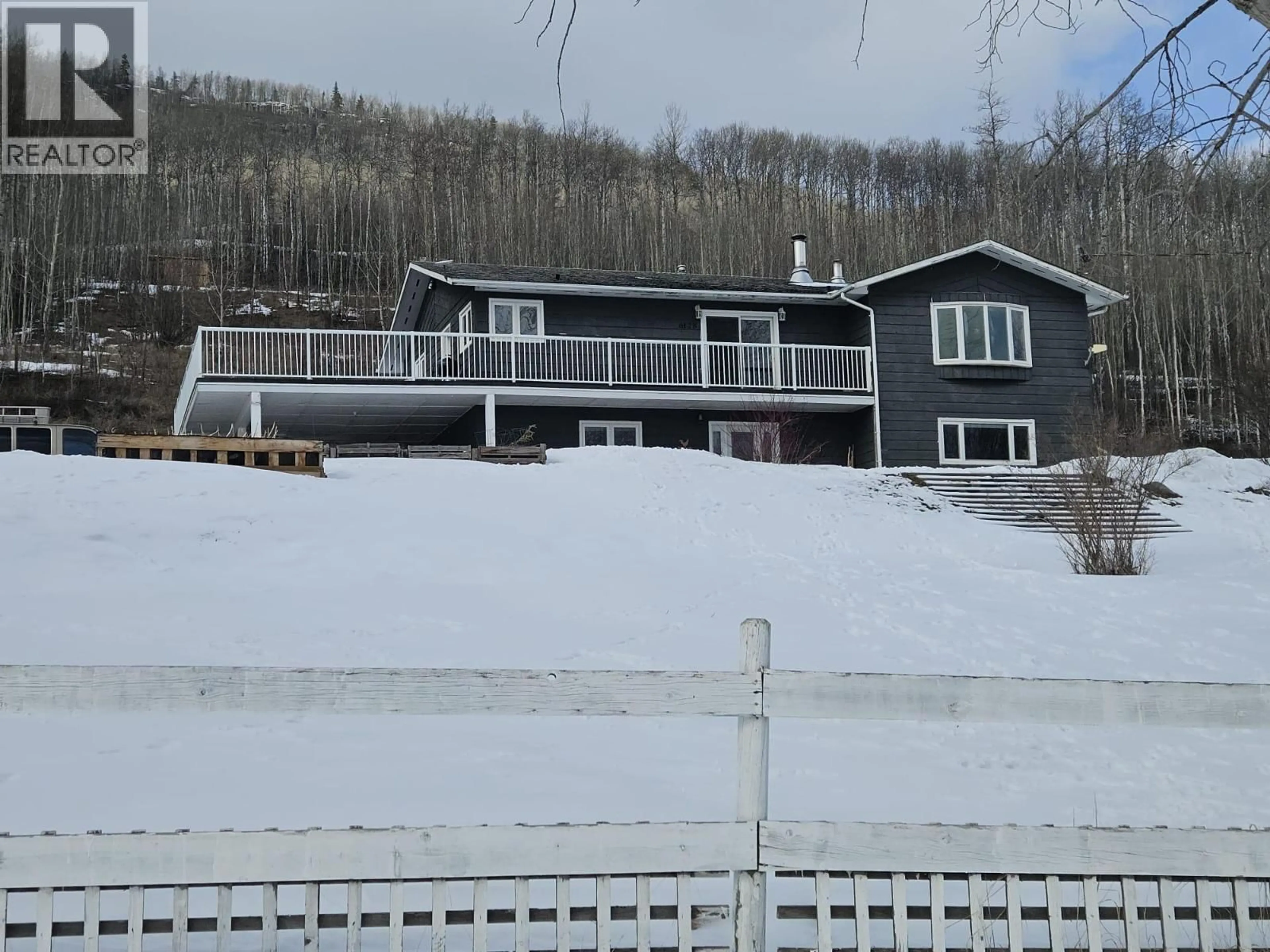 A pic from outside/outdoor area/front of a property/back of a property/a pic from drone, mountain view for 6128 KURJATA ROAD, Chetwynd British Columbia V0C1J0