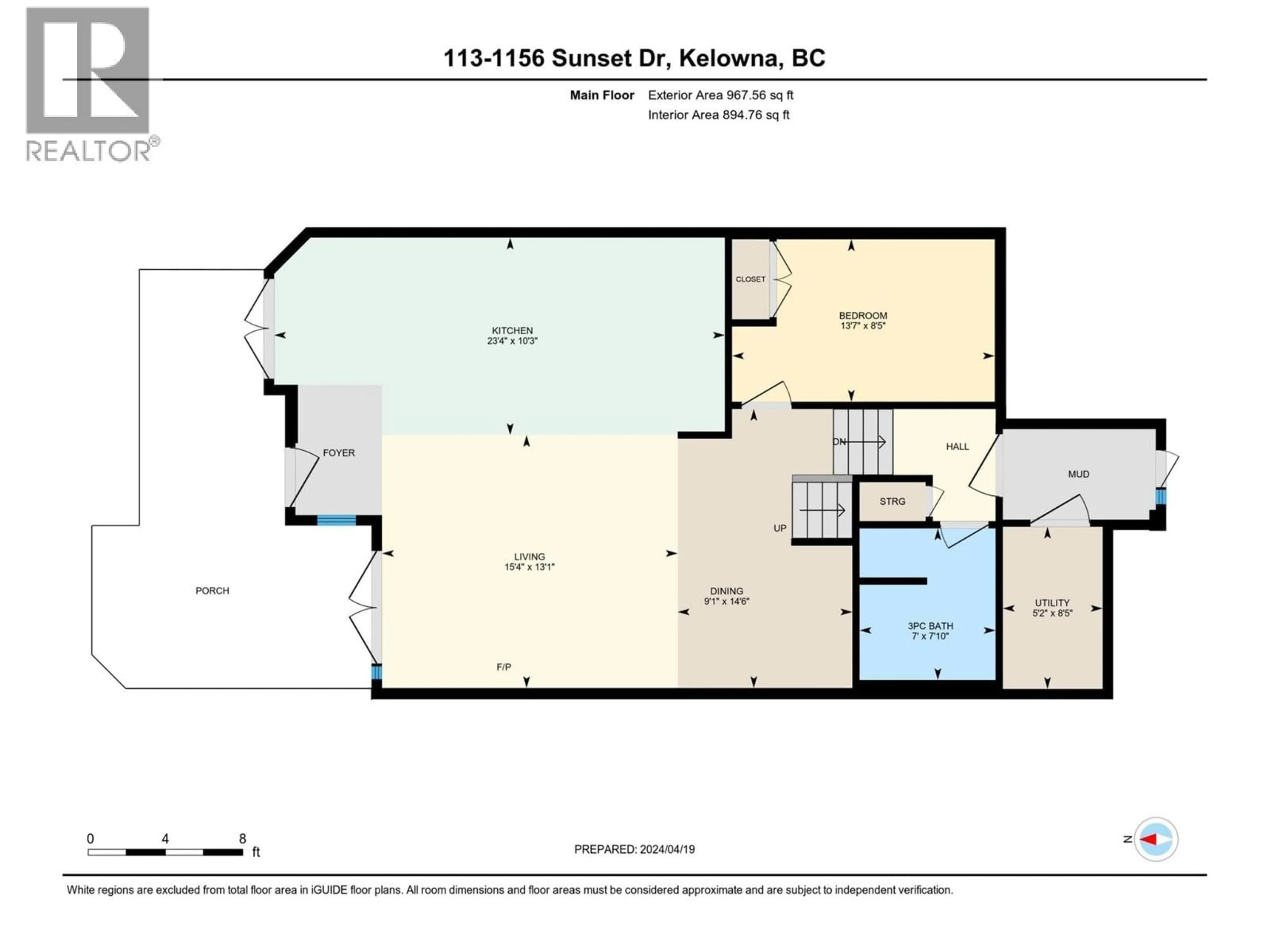 Floor plan for 113 - 1156 SUNSET DRIVE, Kelowna British Columbia V1Y9W1