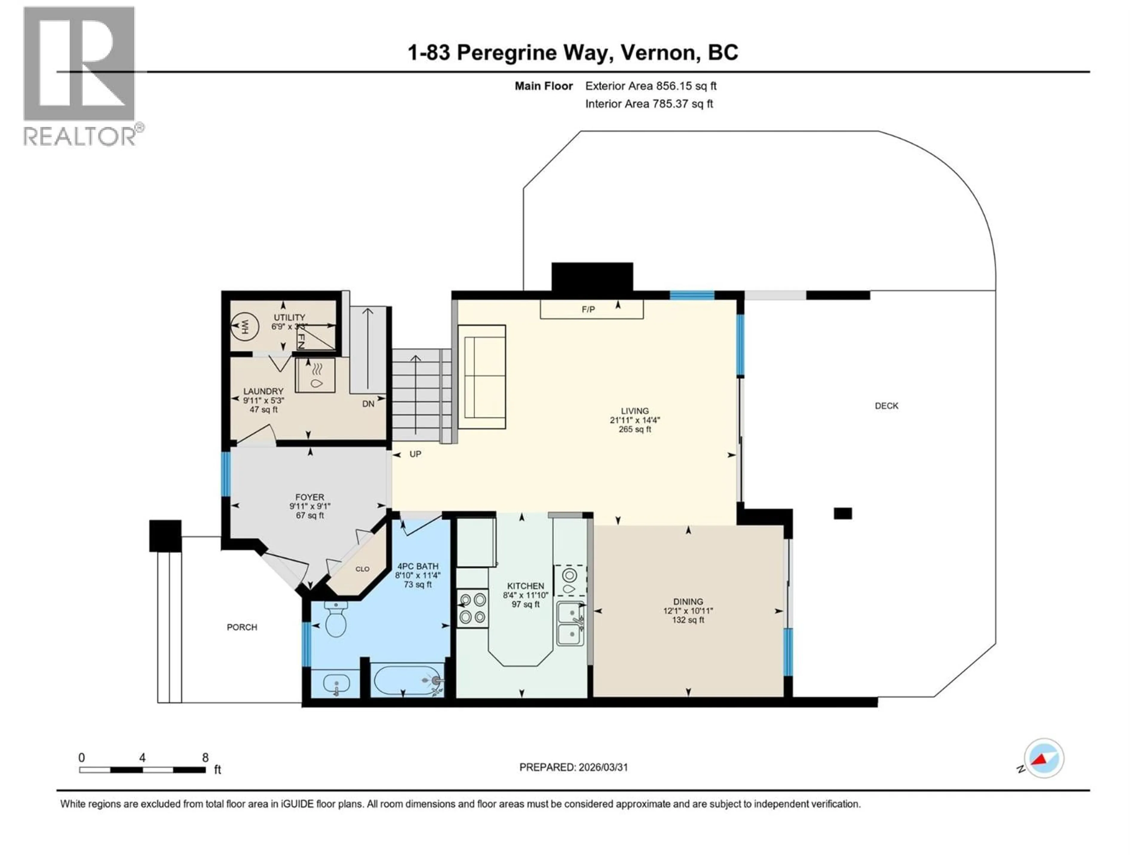 Floor plan for 1 - 83 PEREGRINE WAY, Vernon British Columbia V1H1E9