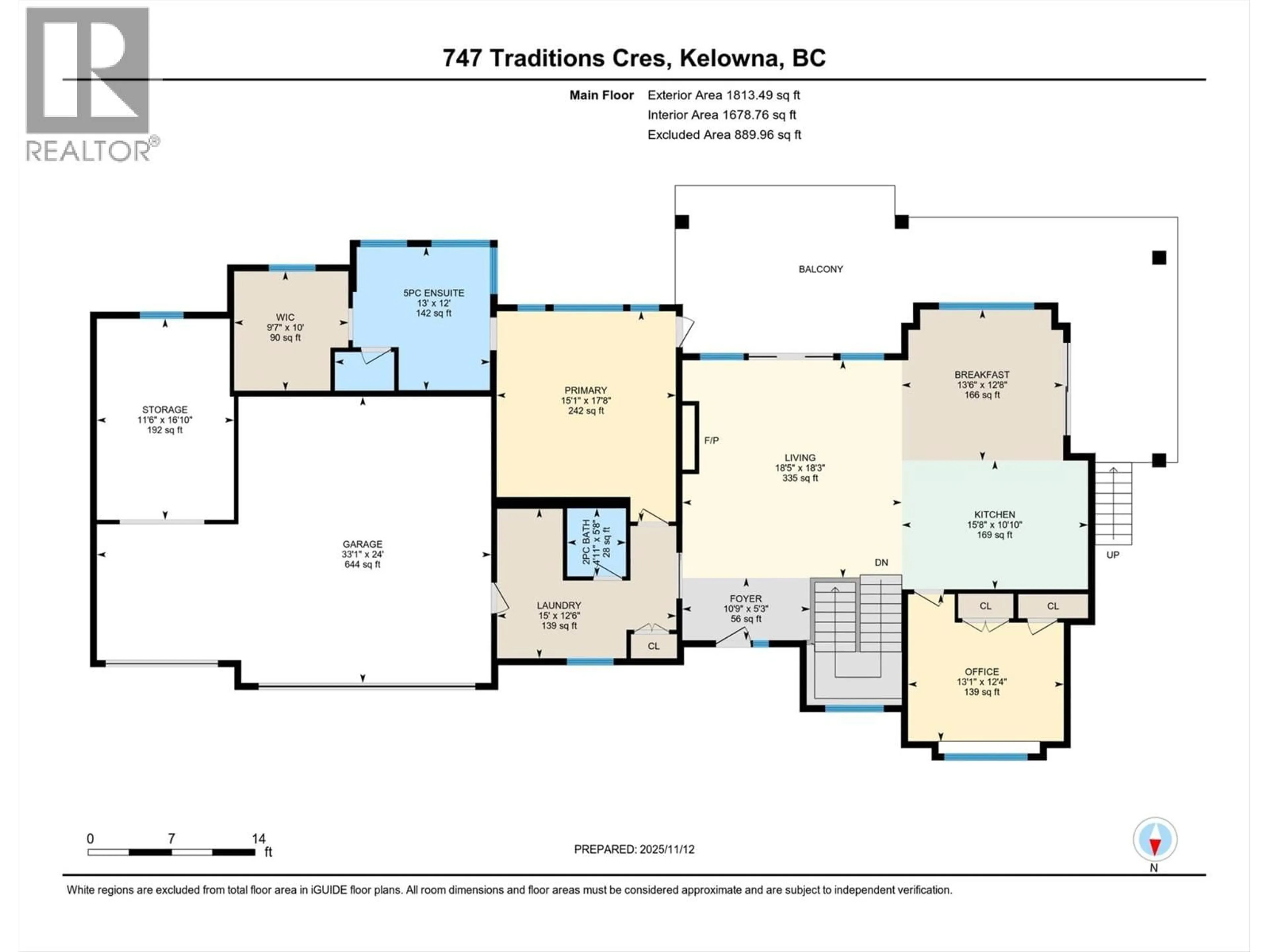 Floor plan for 747 TRADITIONS CRESCENT, Kelowna British Columbia V1V2Y2