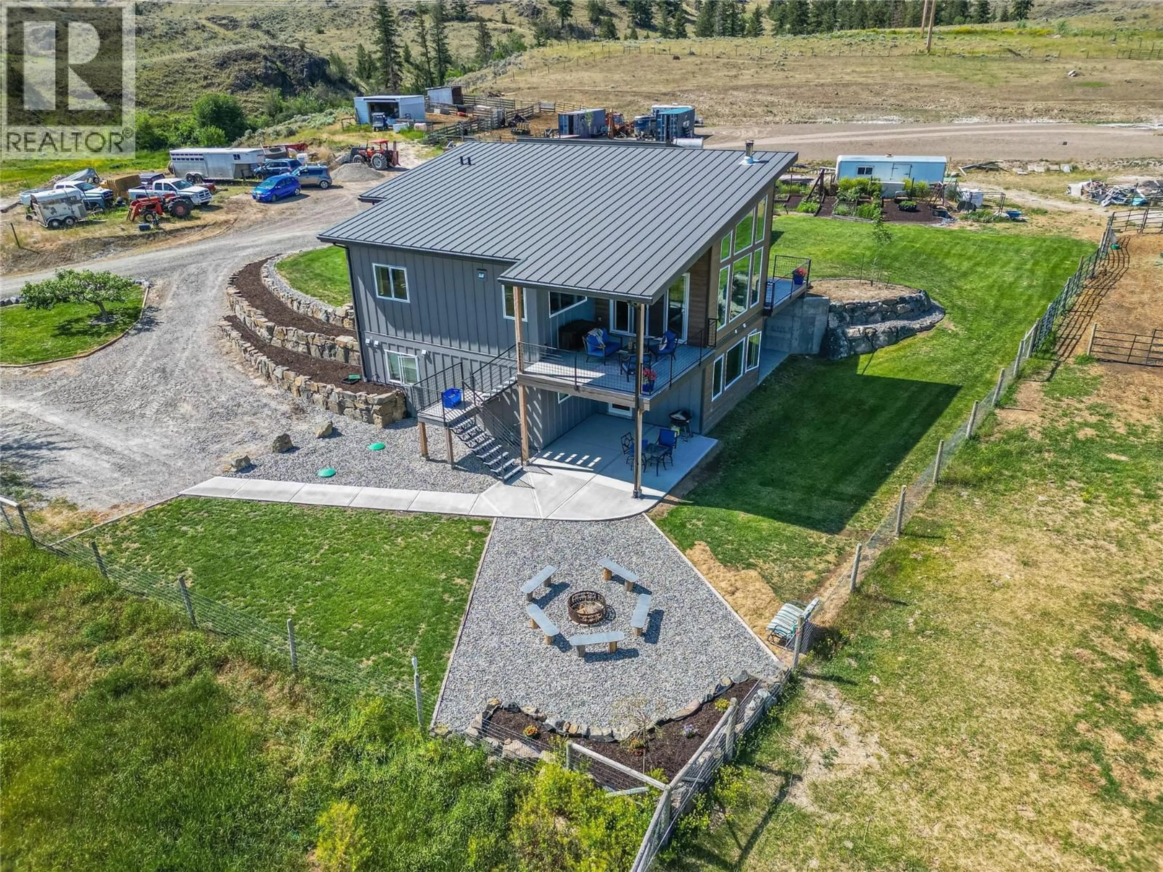 A pic from outside/outdoor area/front of a property/back of a property/a pic from drone, mountain view for 5604 RODEO DRIVE, Kamloops British Columbia V1S2A3