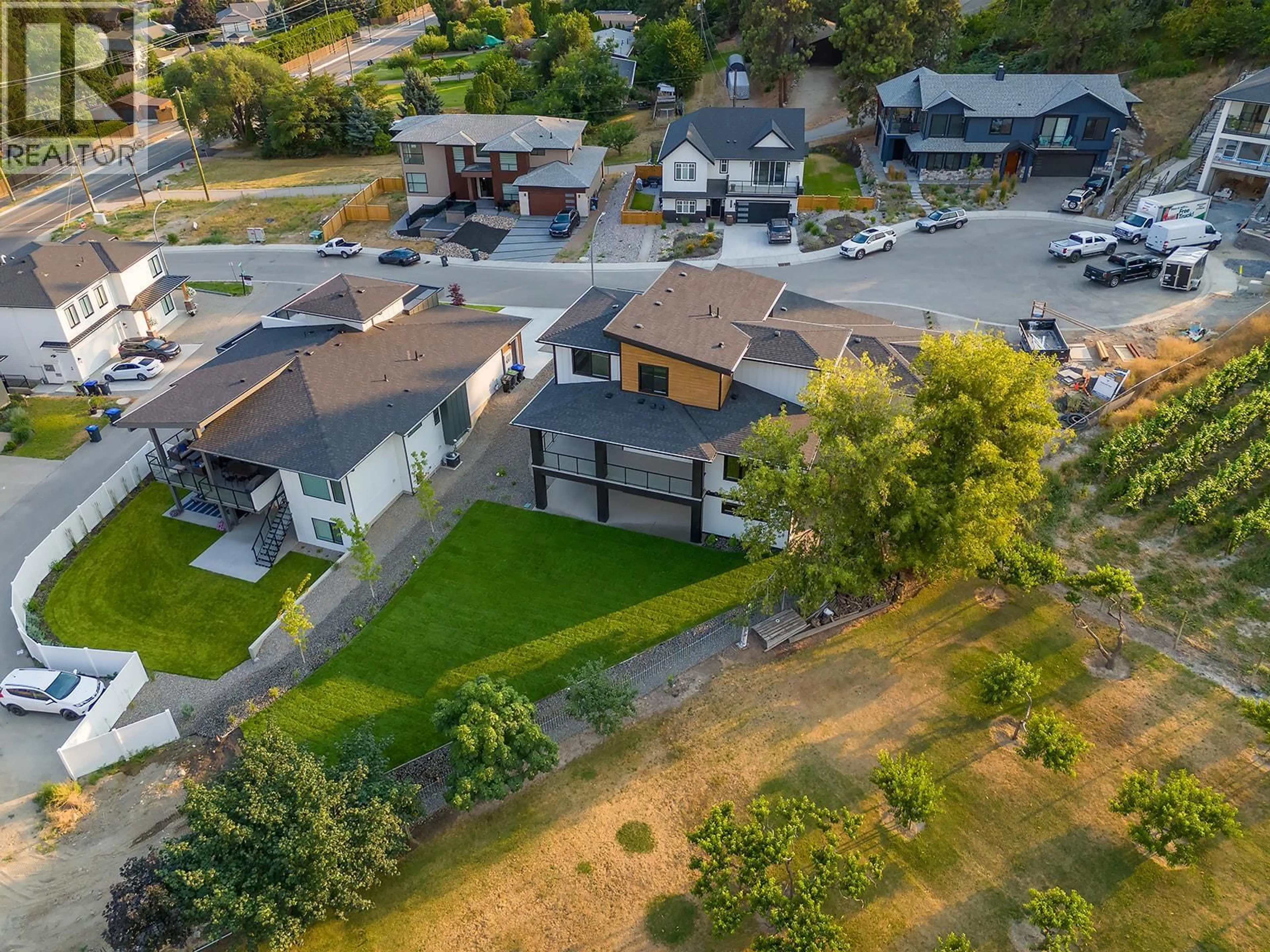 A pic from outside/outdoor area/front of a property/back of a property/a pic from drone, street for 1054 OAK BARREL PLACE, West Kelowna British Columbia V1Z0A6