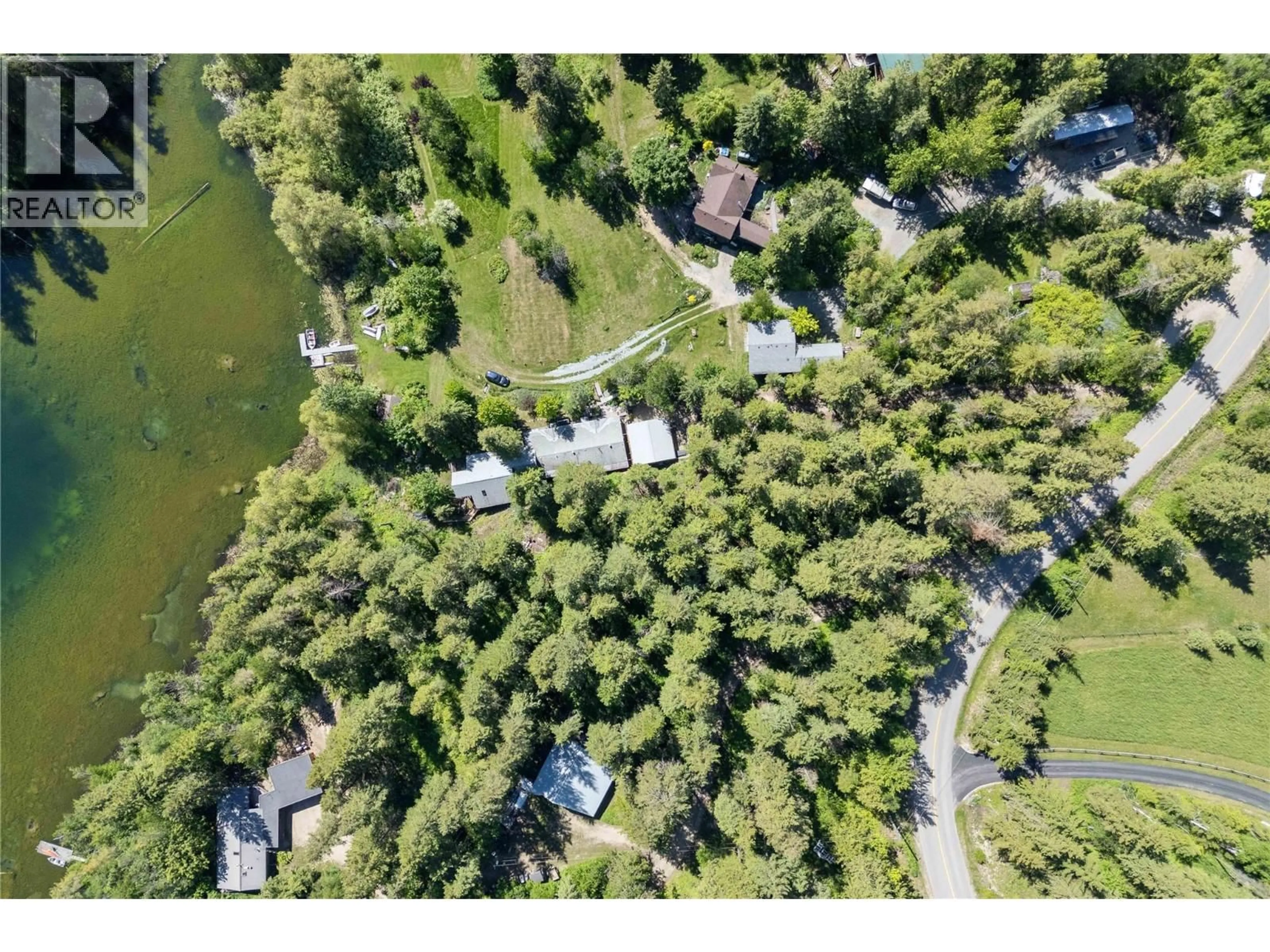 A pic from outside/outdoor area/front of a property/back of a property/a pic from drone, forest/trees view for 769 & 771 GARDOM LAKE ROAD, Enderby British Columbia V4Y4H8