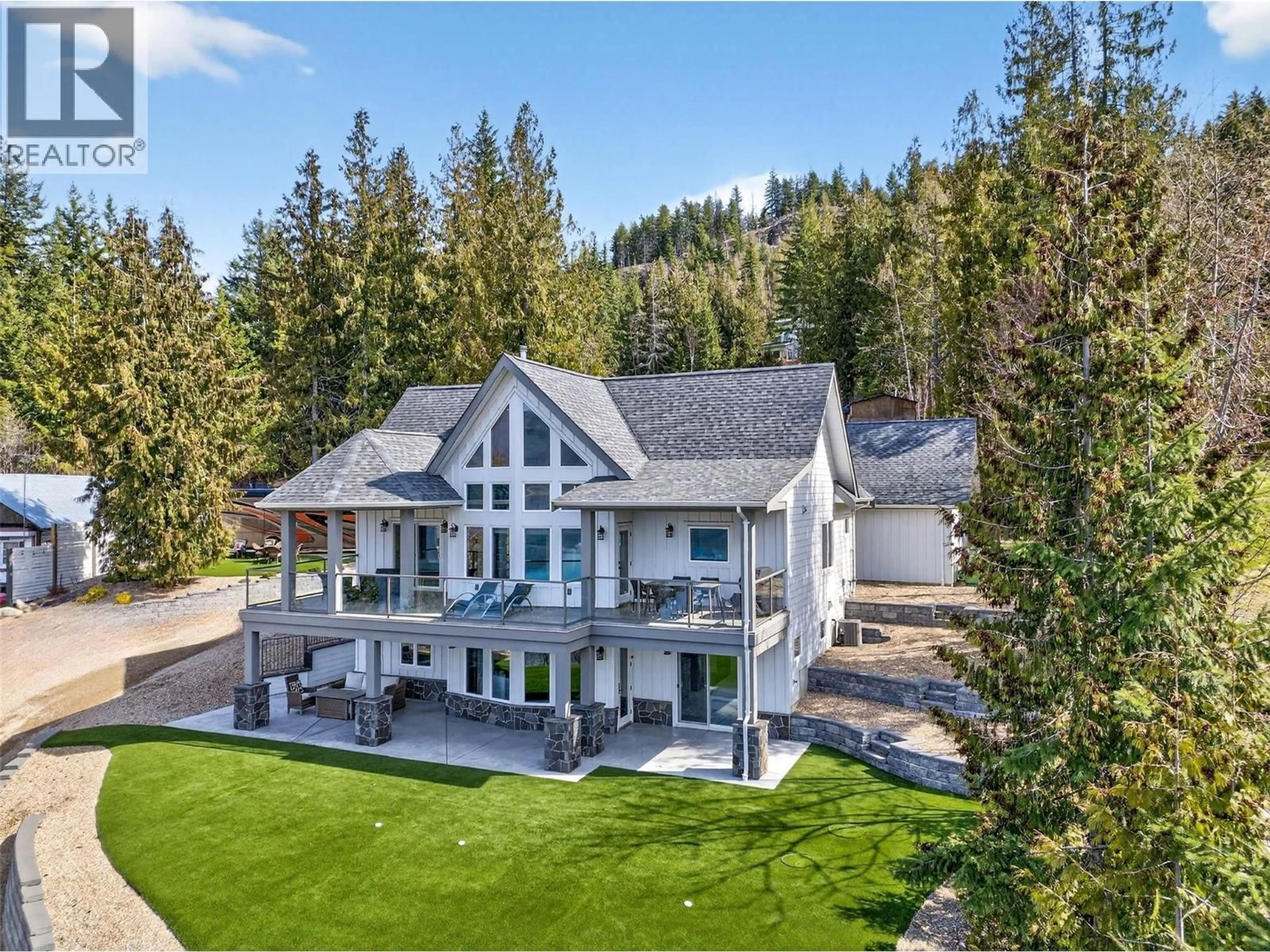 A pic from outside/outdoor area/front of a property/back of a property/a pic from drone, mountain view for 3216 EAGLE BAY ROAD, Eagle Bay British Columbia V0E1H1