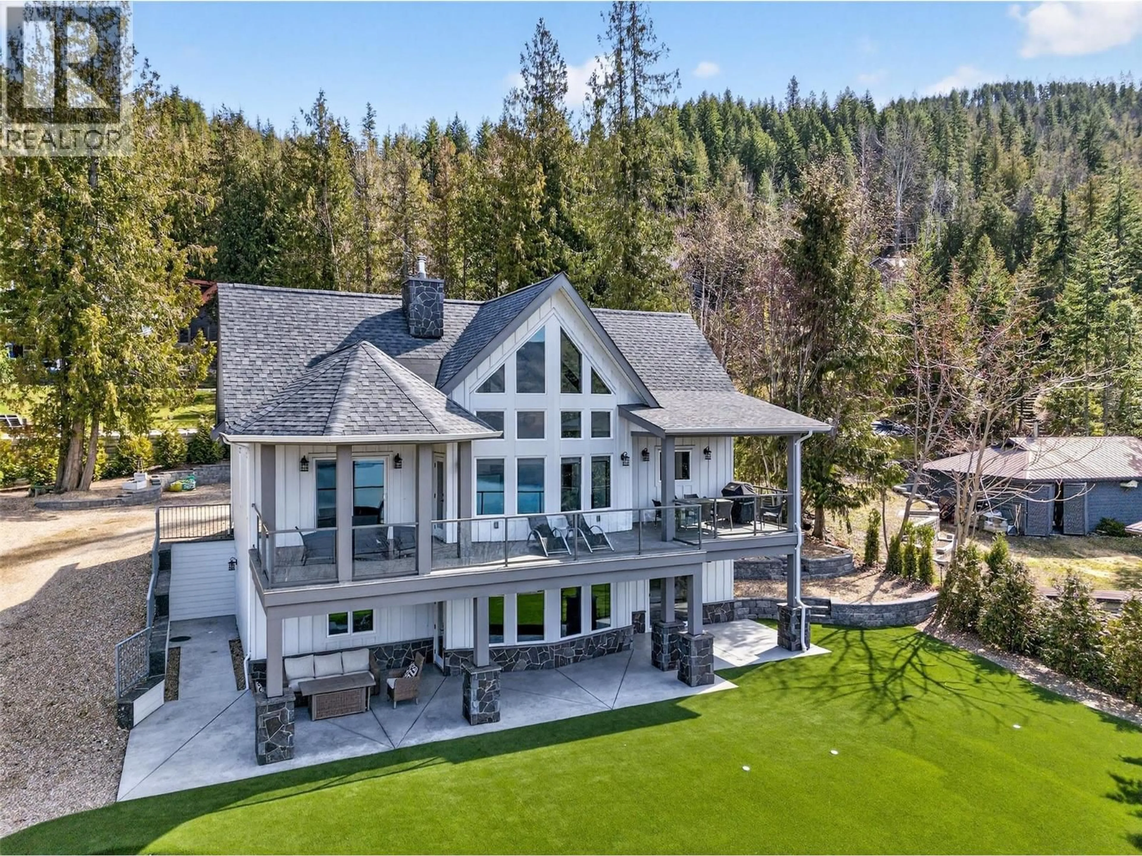 A pic from outside/outdoor area/front of a property/back of a property/a pic from drone, mountain view for 3216 EAGLE BAY ROAD, Eagle Bay British Columbia V0E1H1