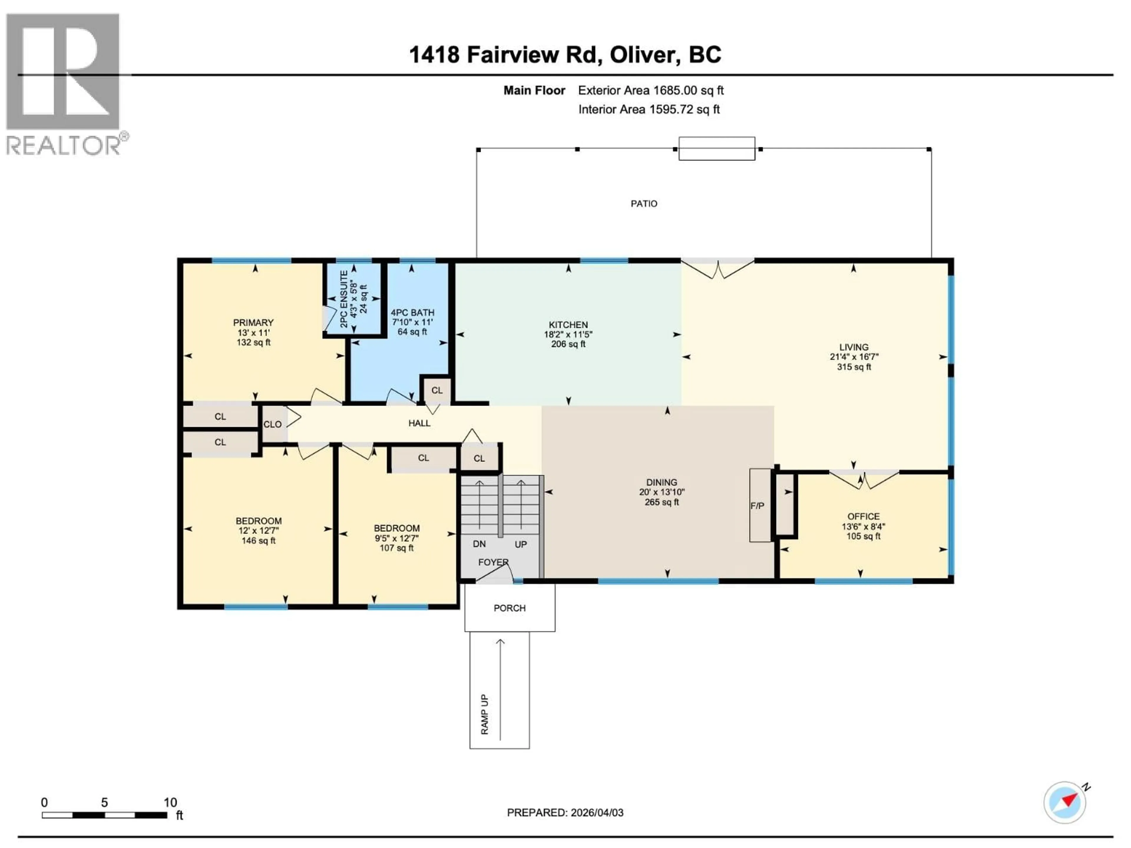 Floor plan for 1418 FAIRVIEW ROAD, Oliver British Columbia V0H1T5