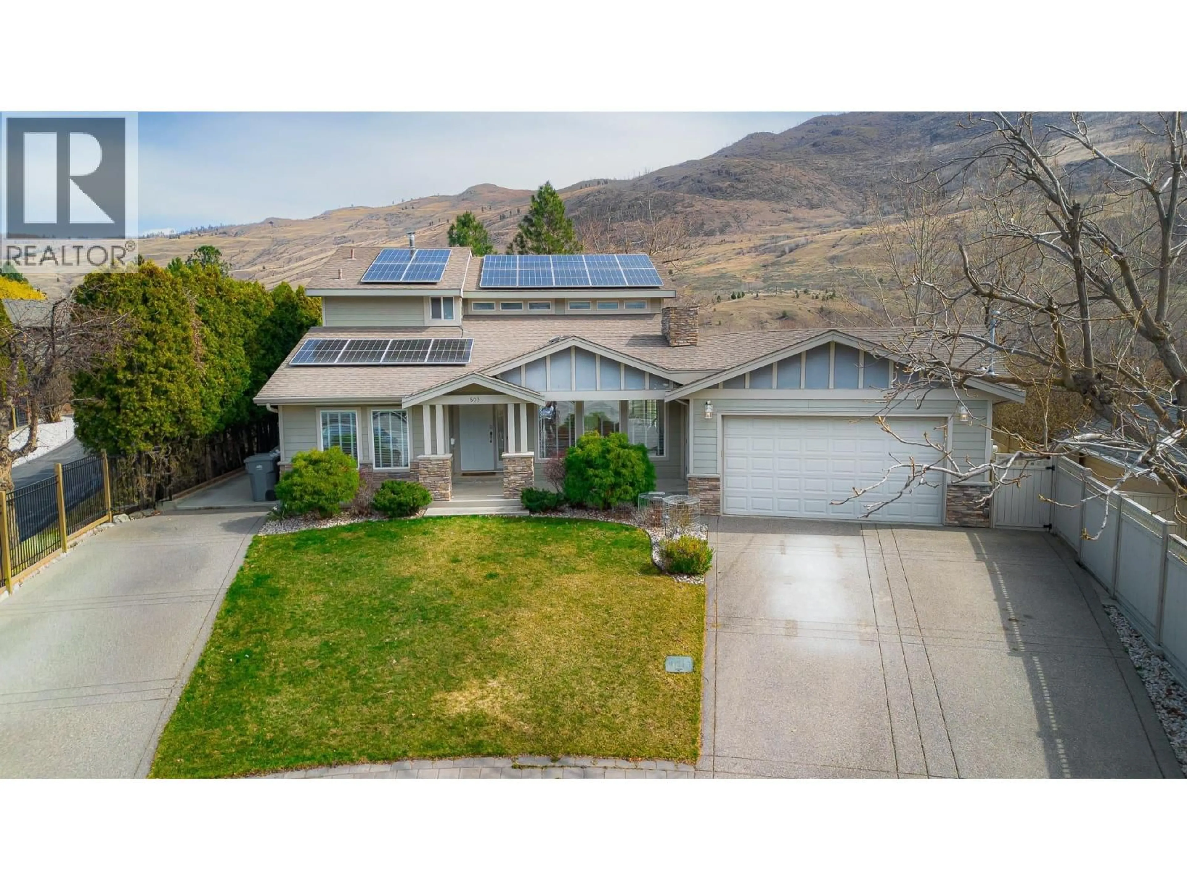 A pic from outside/outdoor area/front of a property/back of a property/a pic from drone, mountain view for 603 PORTERFIELD ROAD, Kamloops British Columbia V2B6M5