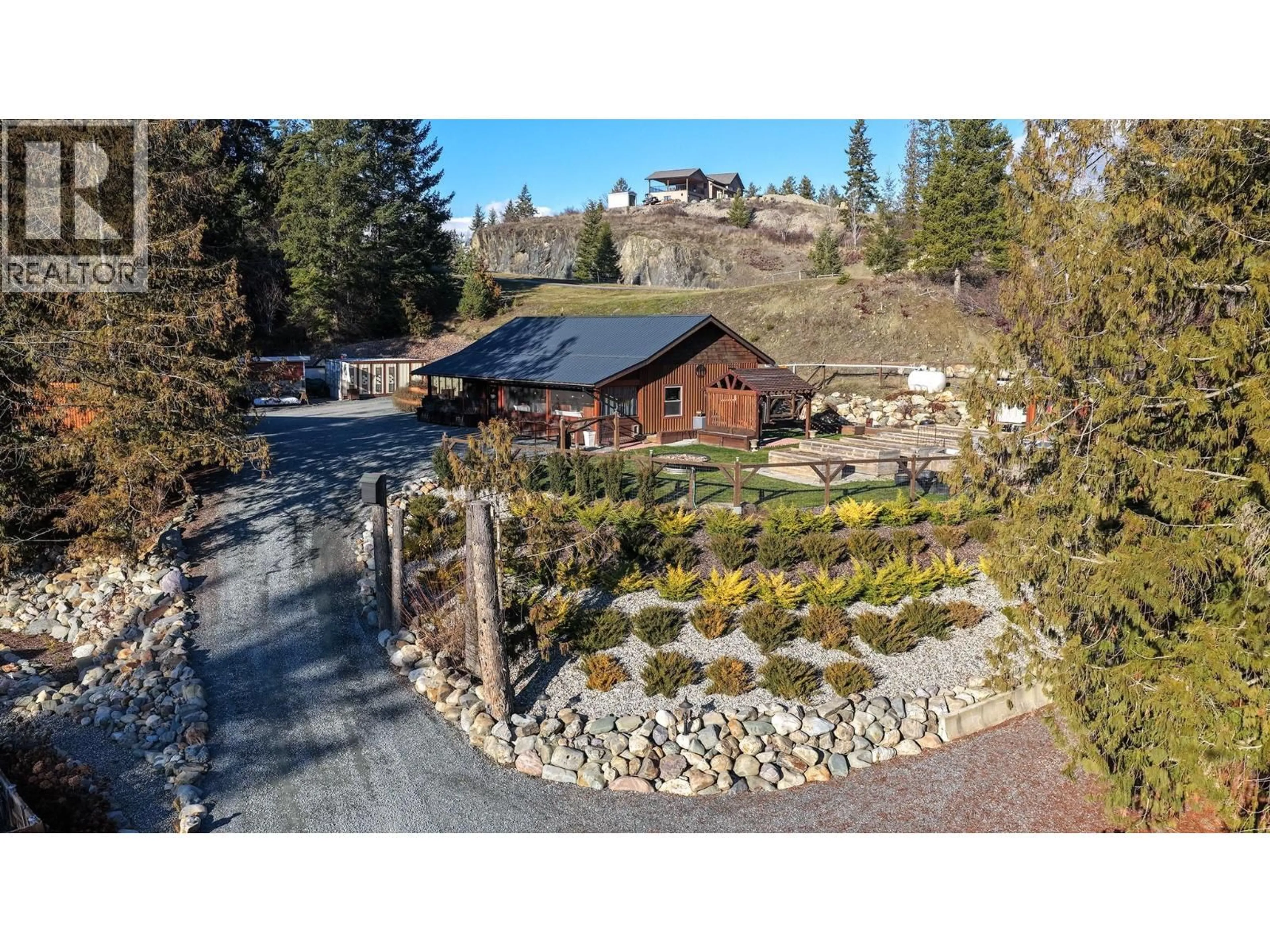 A pic from outside/outdoor area/front of a property/back of a property/a pic from drone, mountain view for 1627 HOOD ROAD ROAD, Creston British Columbia V0B1G2