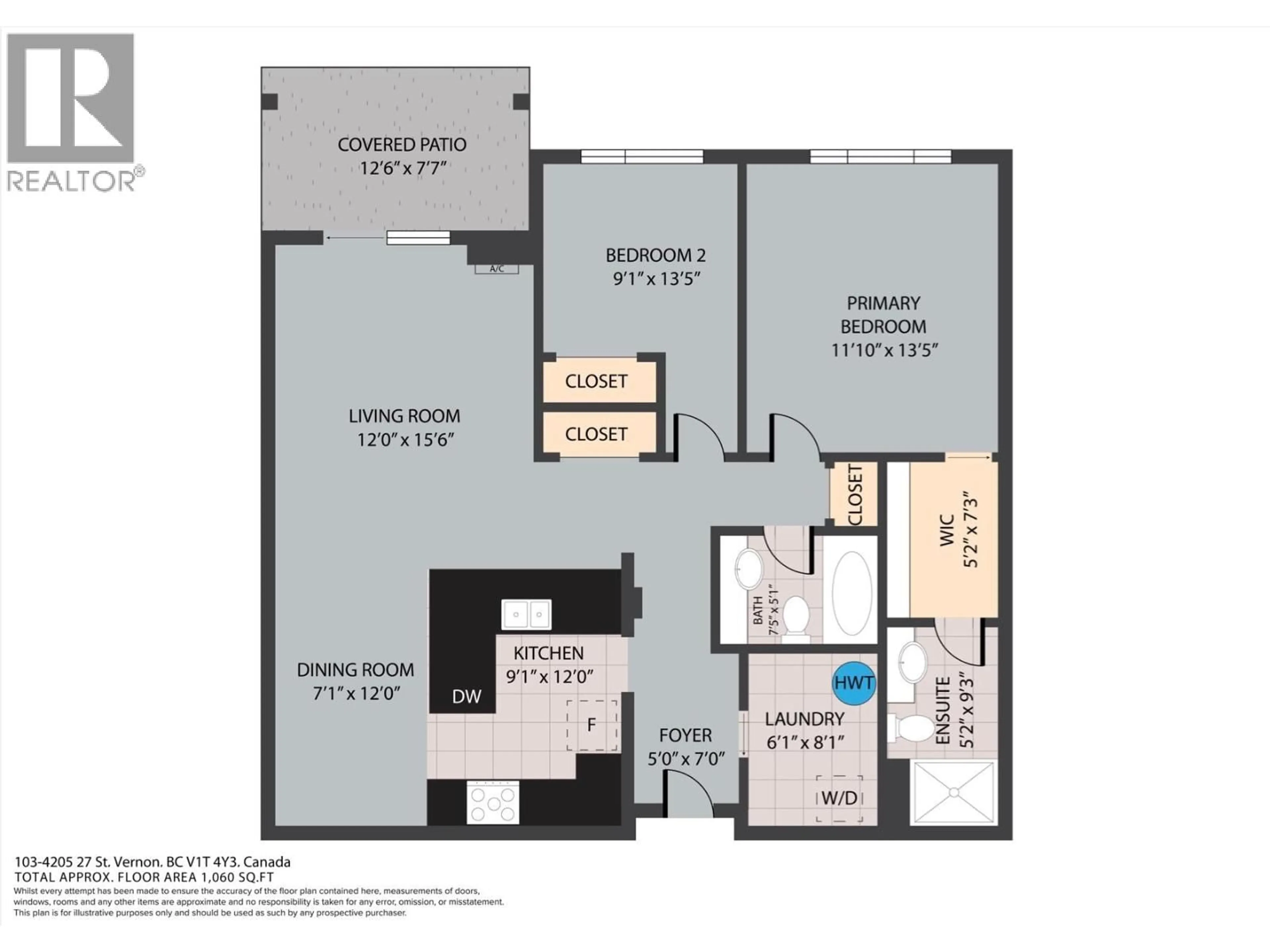 Floor plan for 103 - 4205 27 STREET, Vernon British Columbia V1T4Y3