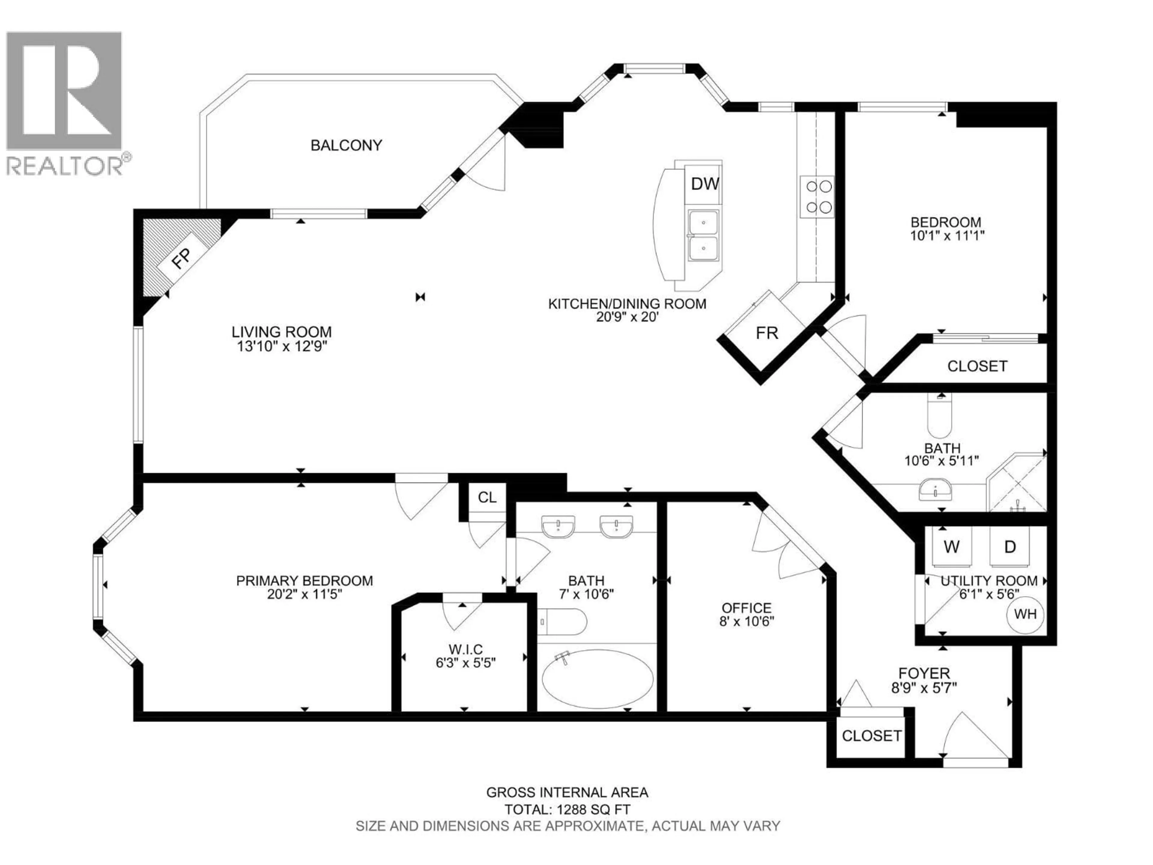 Floor plan for 1003 - 1947 UNDERHILL STREET, Kelowna British Columbia V1X7Z5