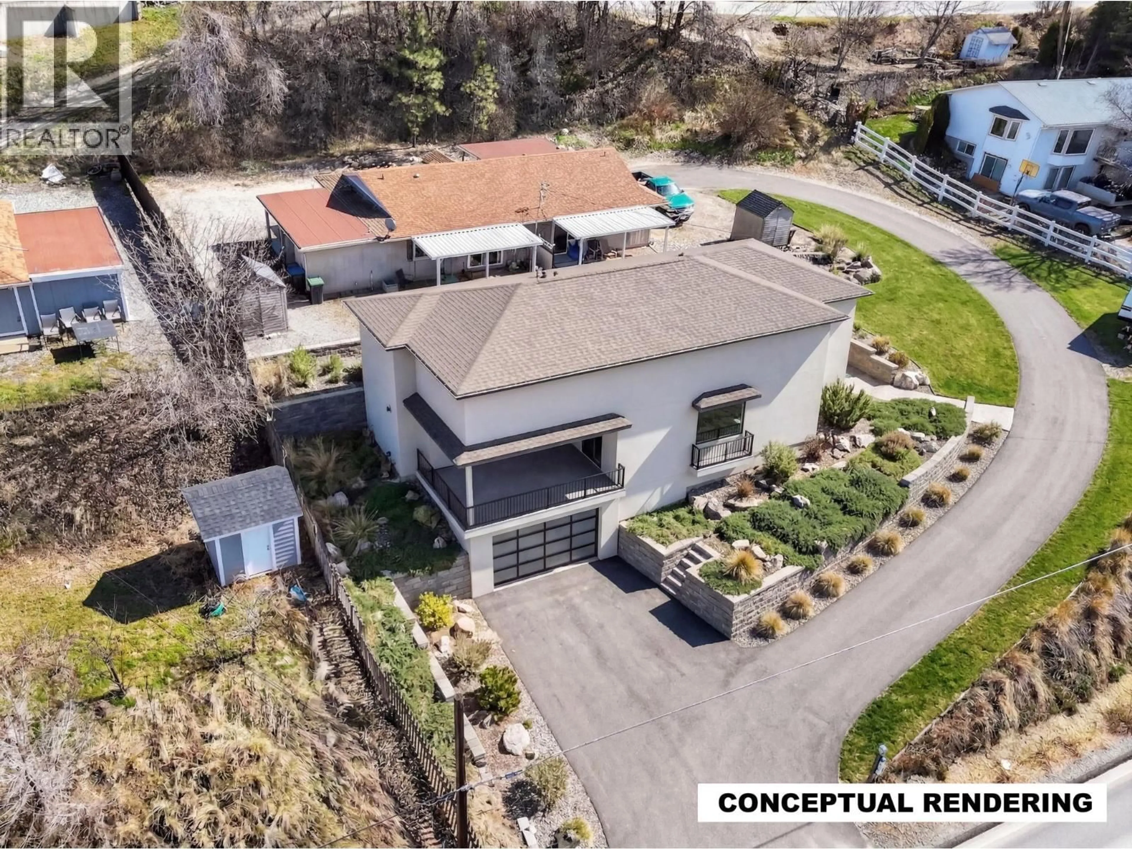 A pic from outside/outdoor area/front of a property/back of a property/a pic from drone, street for 11263 LODGE ROAD, Lake Country British Columbia V4V1Y2