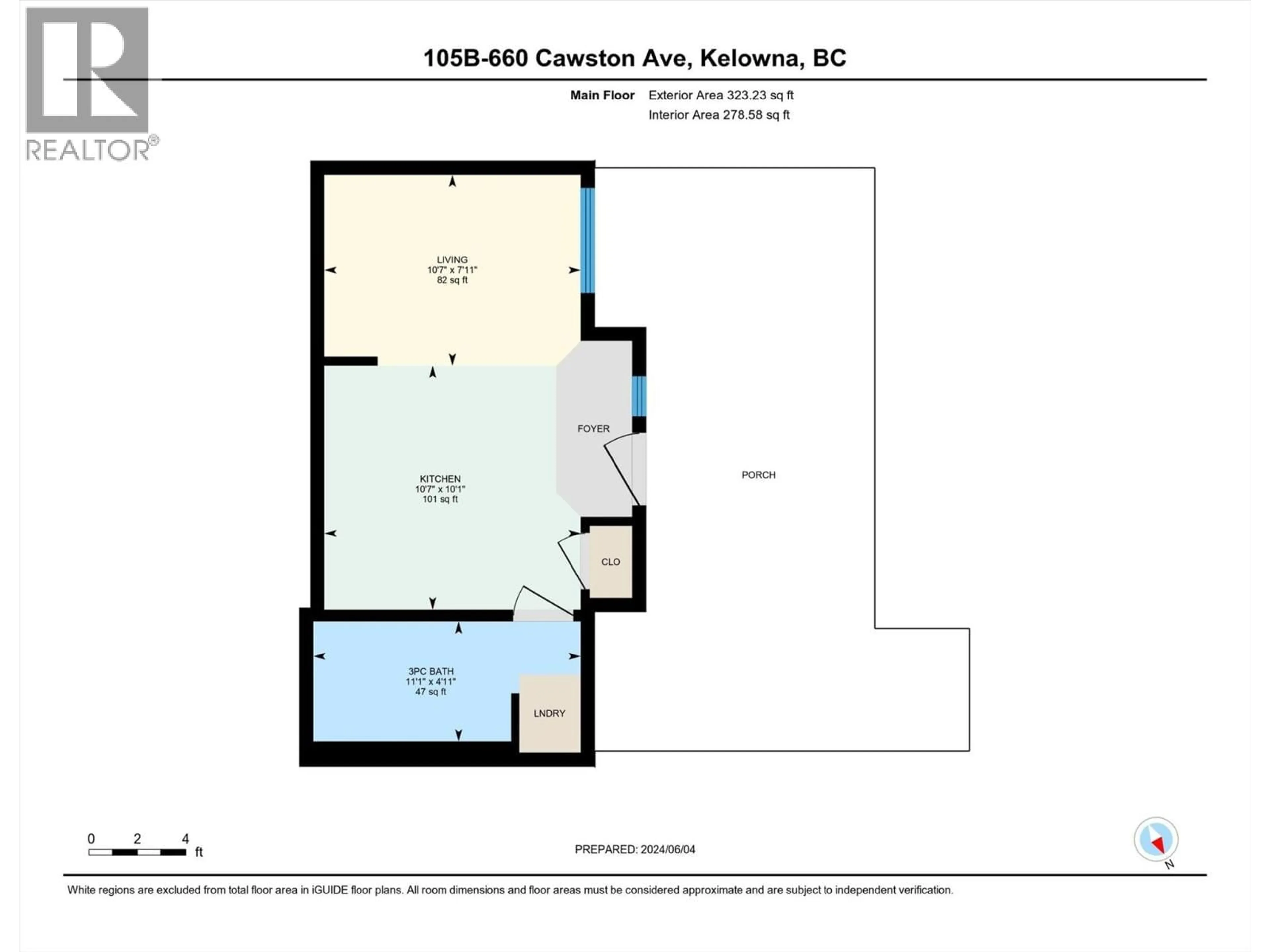 Floor plan for 105B - 660 CAWSTON AVENUE, Kelowna British Columbia V1Y9M1