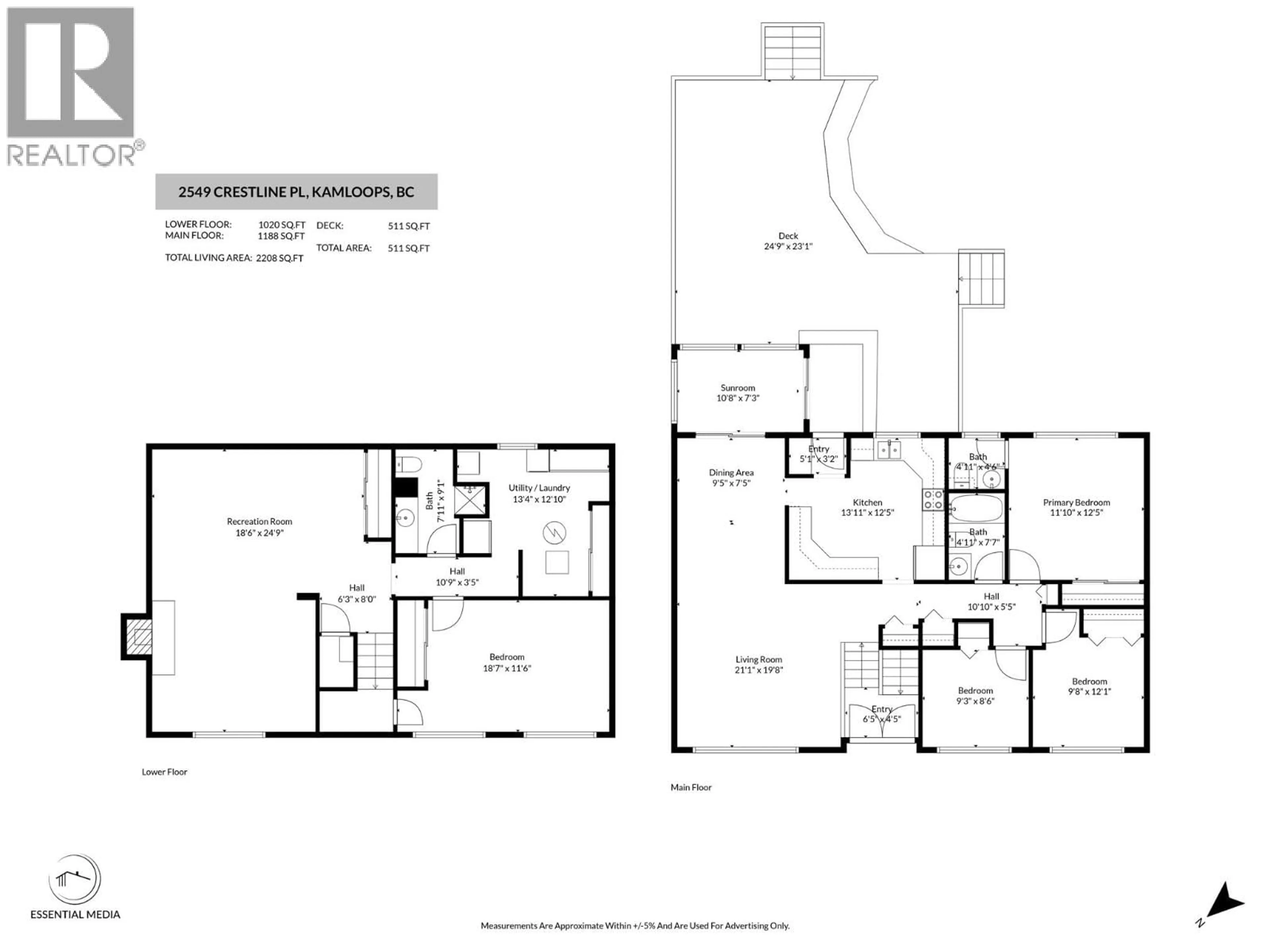 Floor plan for 2549 CRESTLINE PLACE, Kamloops British Columbia V2B4V5