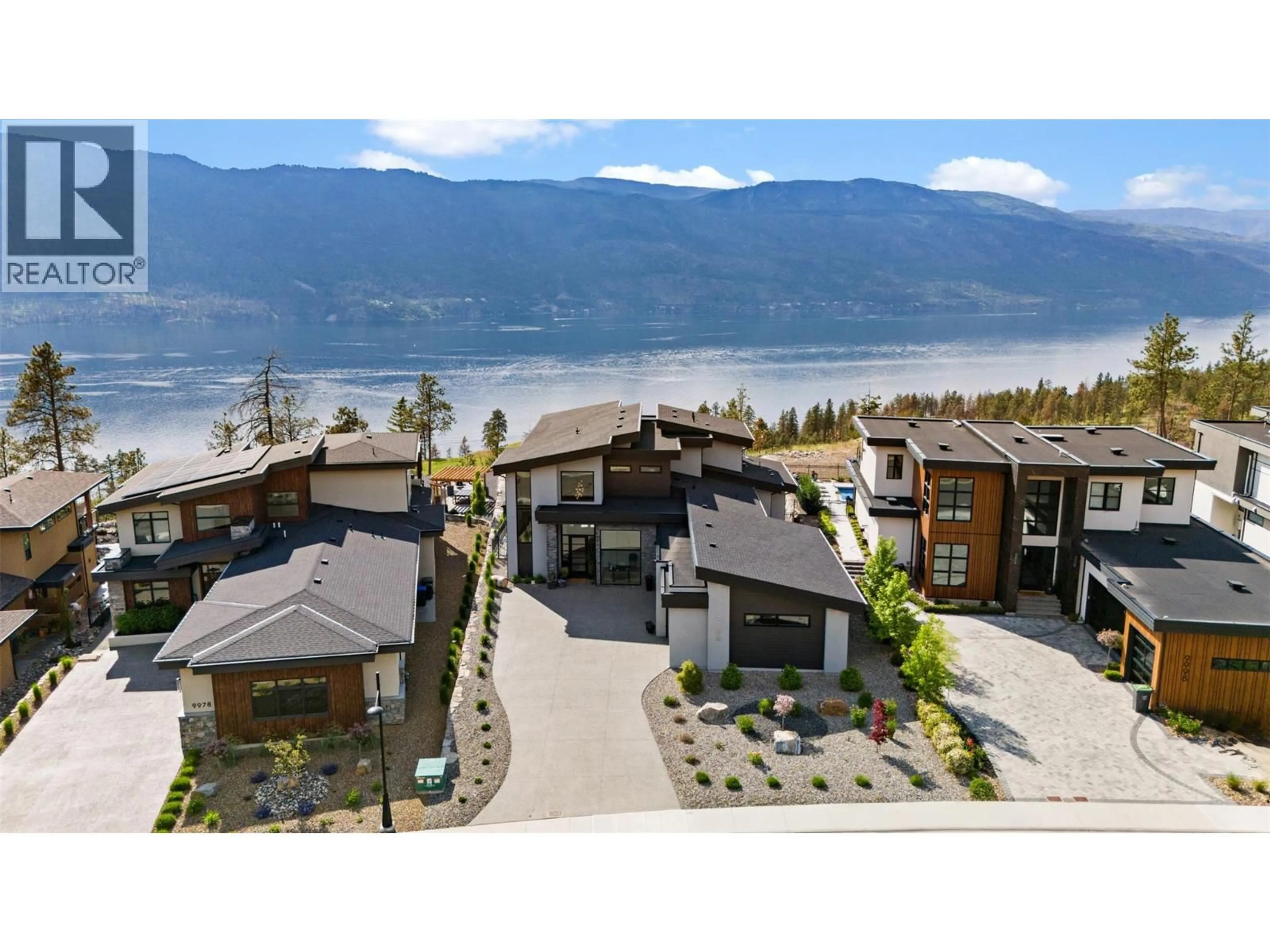 A pic from outside/outdoor area/front of a property/back of a property/a pic from drone, mountain view for 9988 BEACON HILL DRIVE, Lake Country British Columbia V4V0A9
