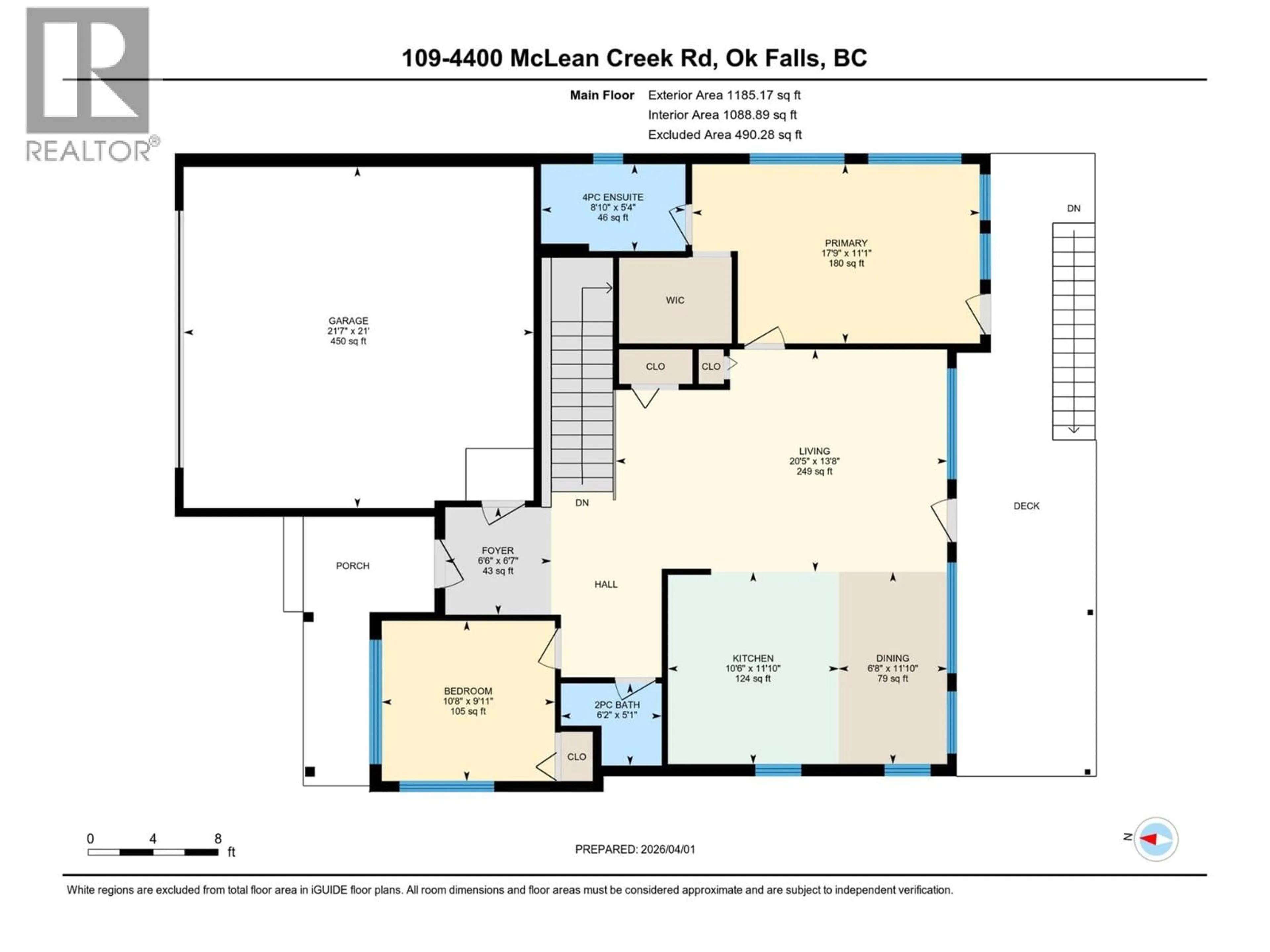 Floor plan for 109 - 4400 MCLEAN CREEK ROAD, Okanagan Falls British Columbia V0H1R5