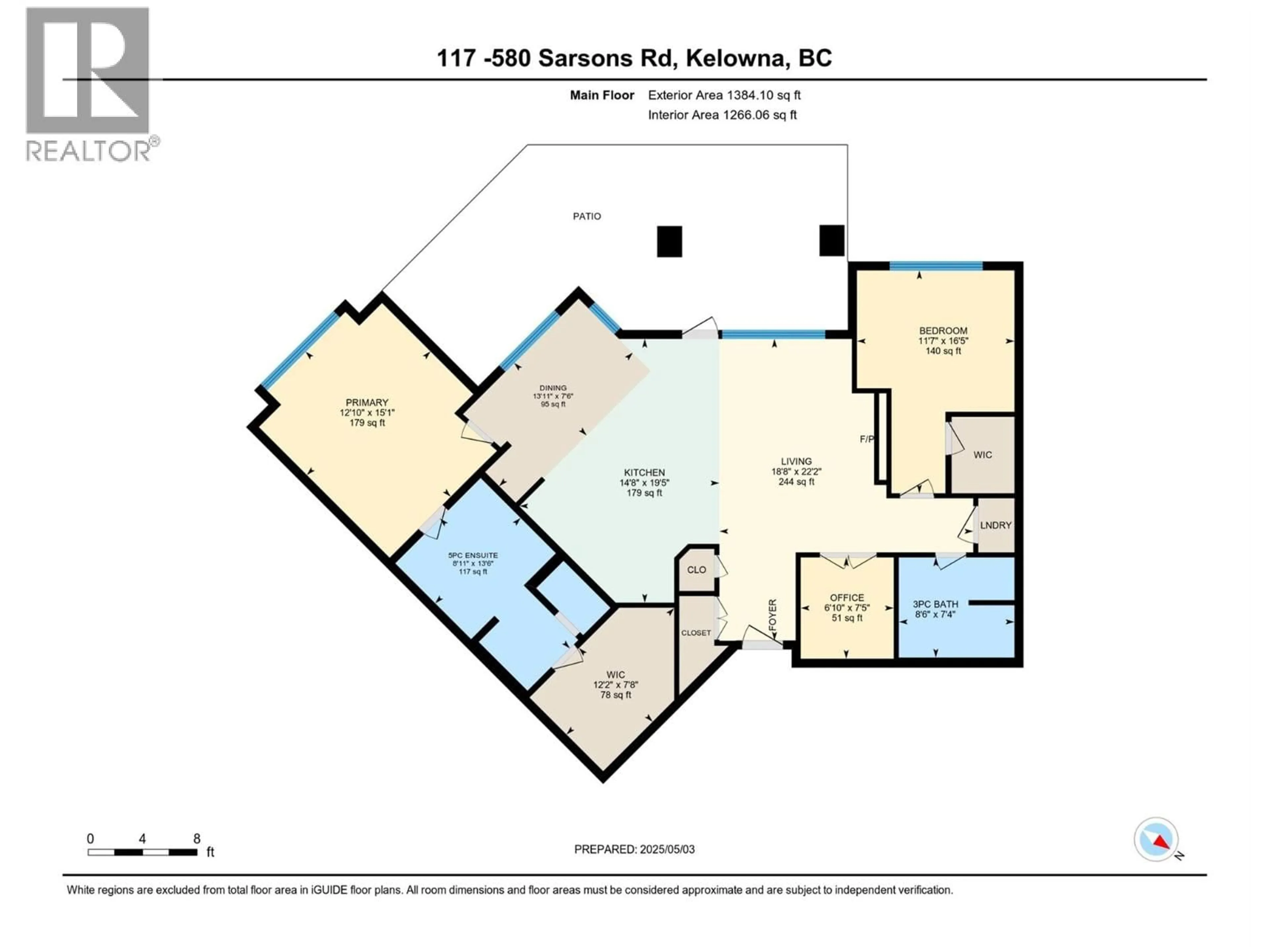 Floor plan for 117 - 580 SARSONS ROAD, Kelowna British Columbia V1W5H5