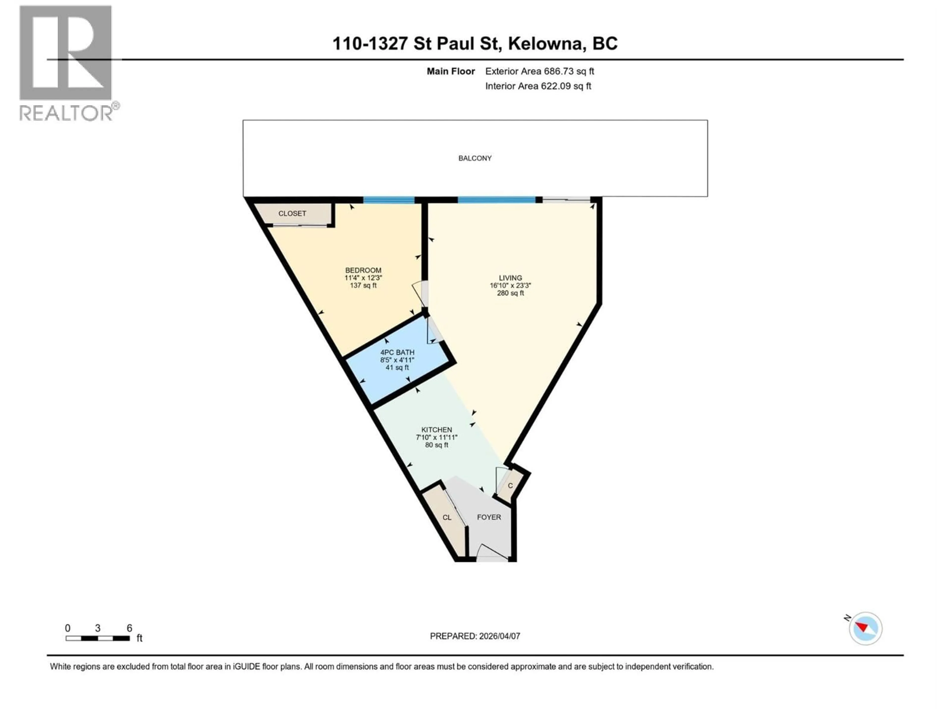 Floor plan for 111 - 1327 ST.PAUL STREET, Kelowna British Columbia V1Y2E2