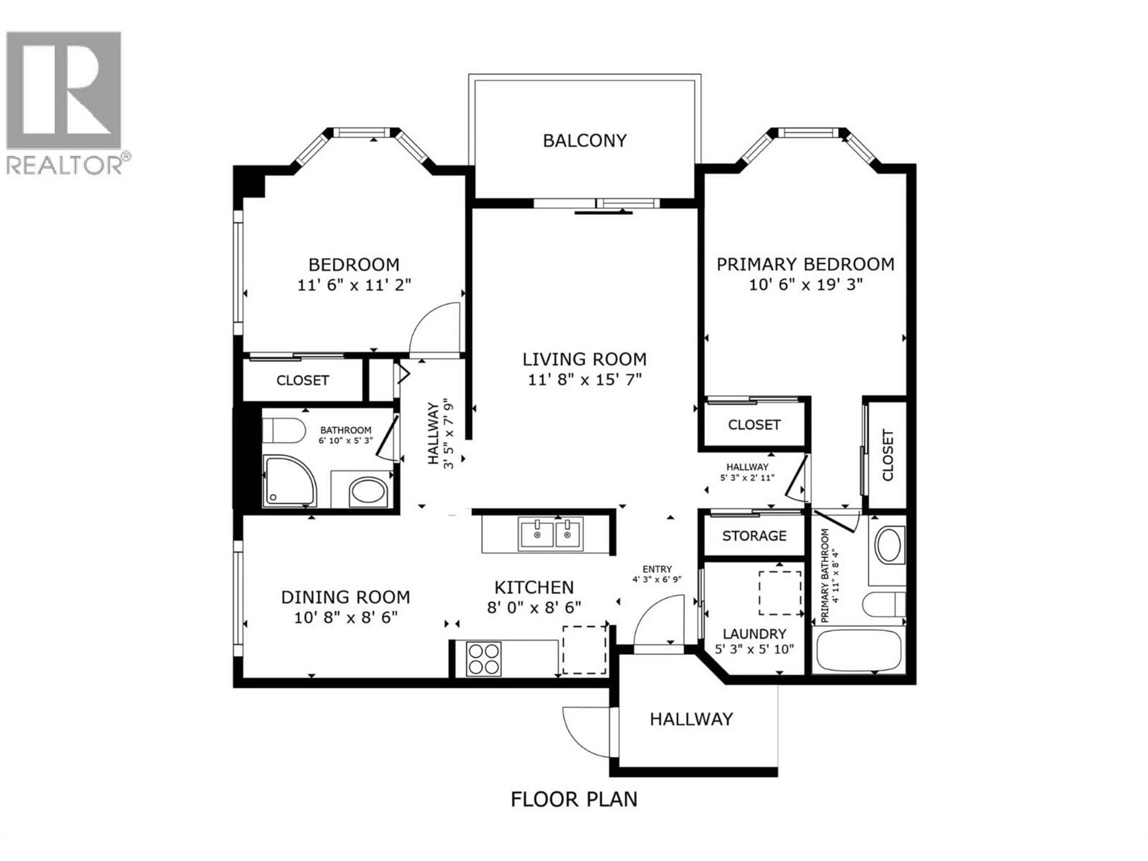 Floor plan for 305 - 3609 30 AVENUE, Vernon British Columbia V1T2E6
