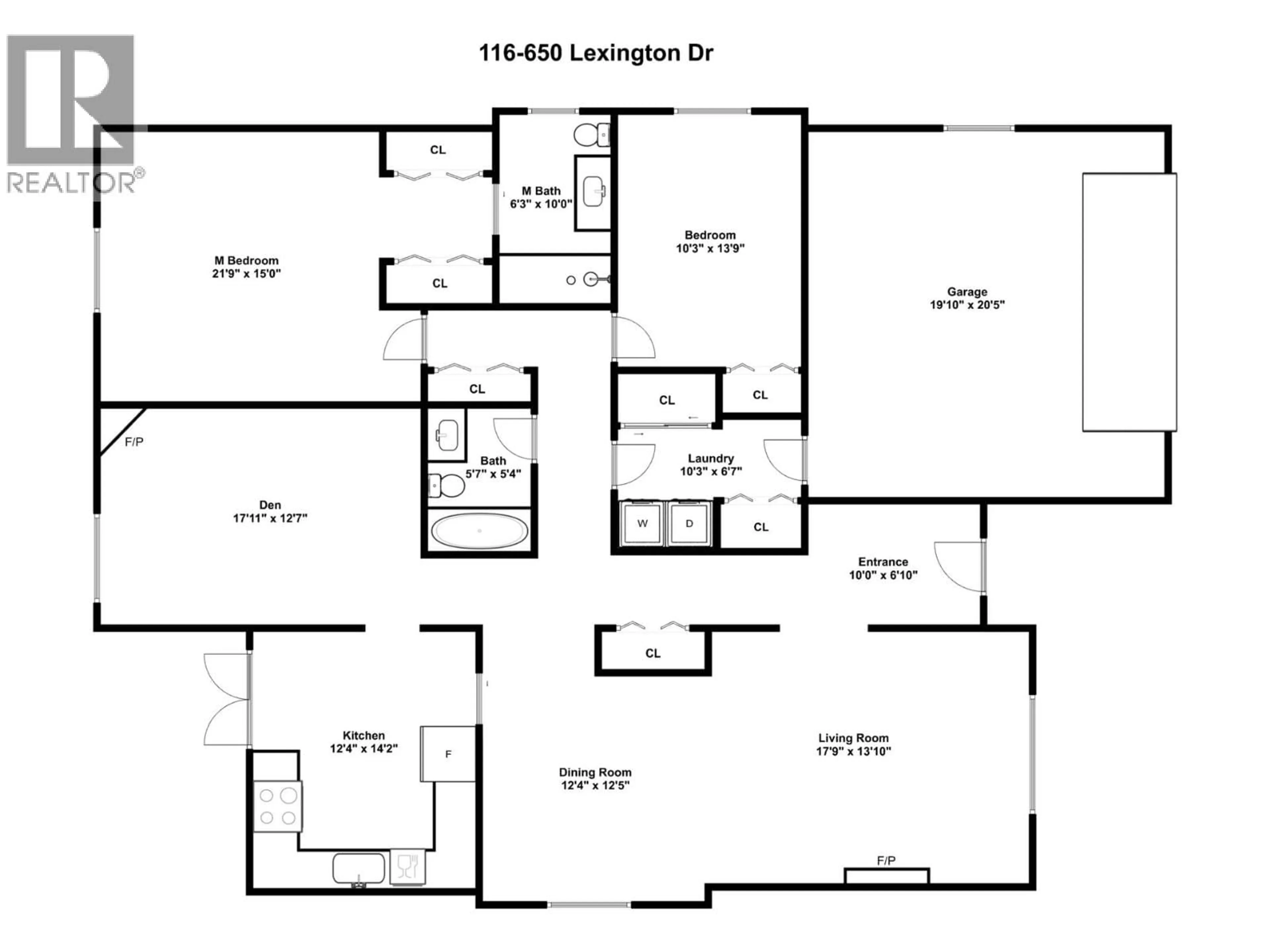 Floor plan for 116 - 650 LEXINGTON DRIVE, Kelowna British Columbia V1W3B6