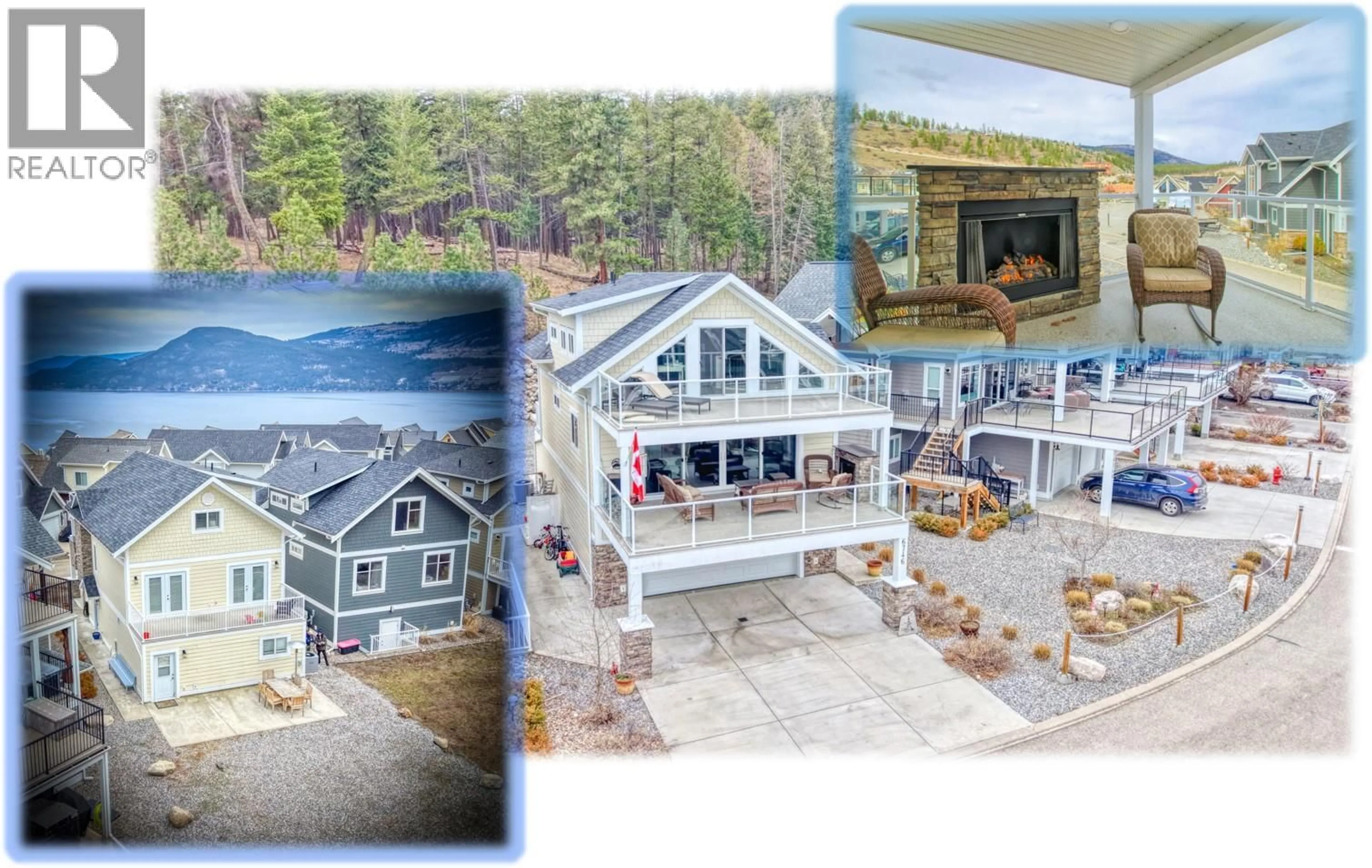 A pic from outside/outdoor area/front of a property/back of a property/a pic from drone, water/lake/river/ocean view for 304 - 6746 MARBELLA LOOP, Kelowna British Columbia V1Z3R8