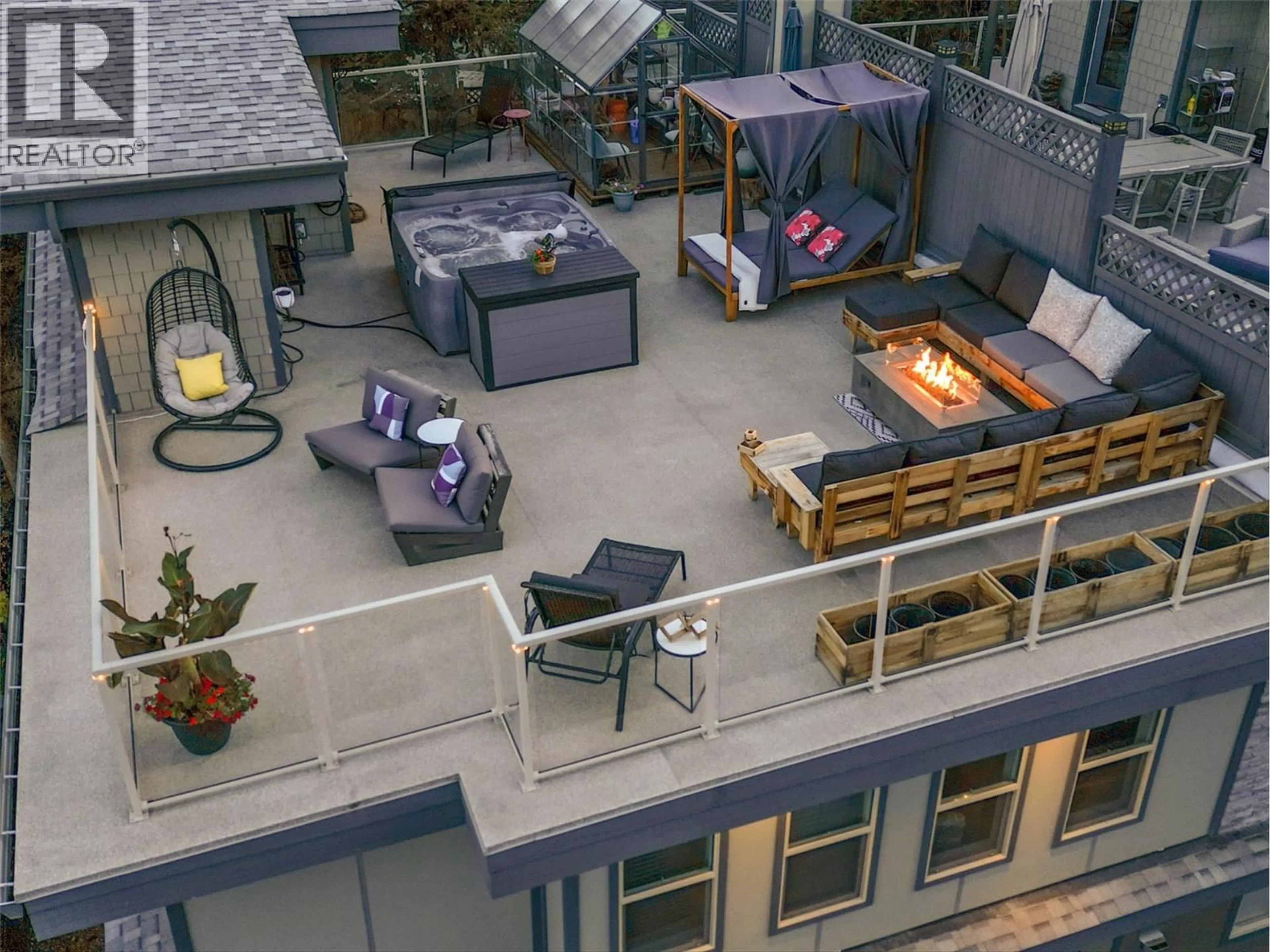 Patio, city buildings view from balcony for 13 - 2893 ROBINSON ROAD, Lake Country British Columbia V4V1H8