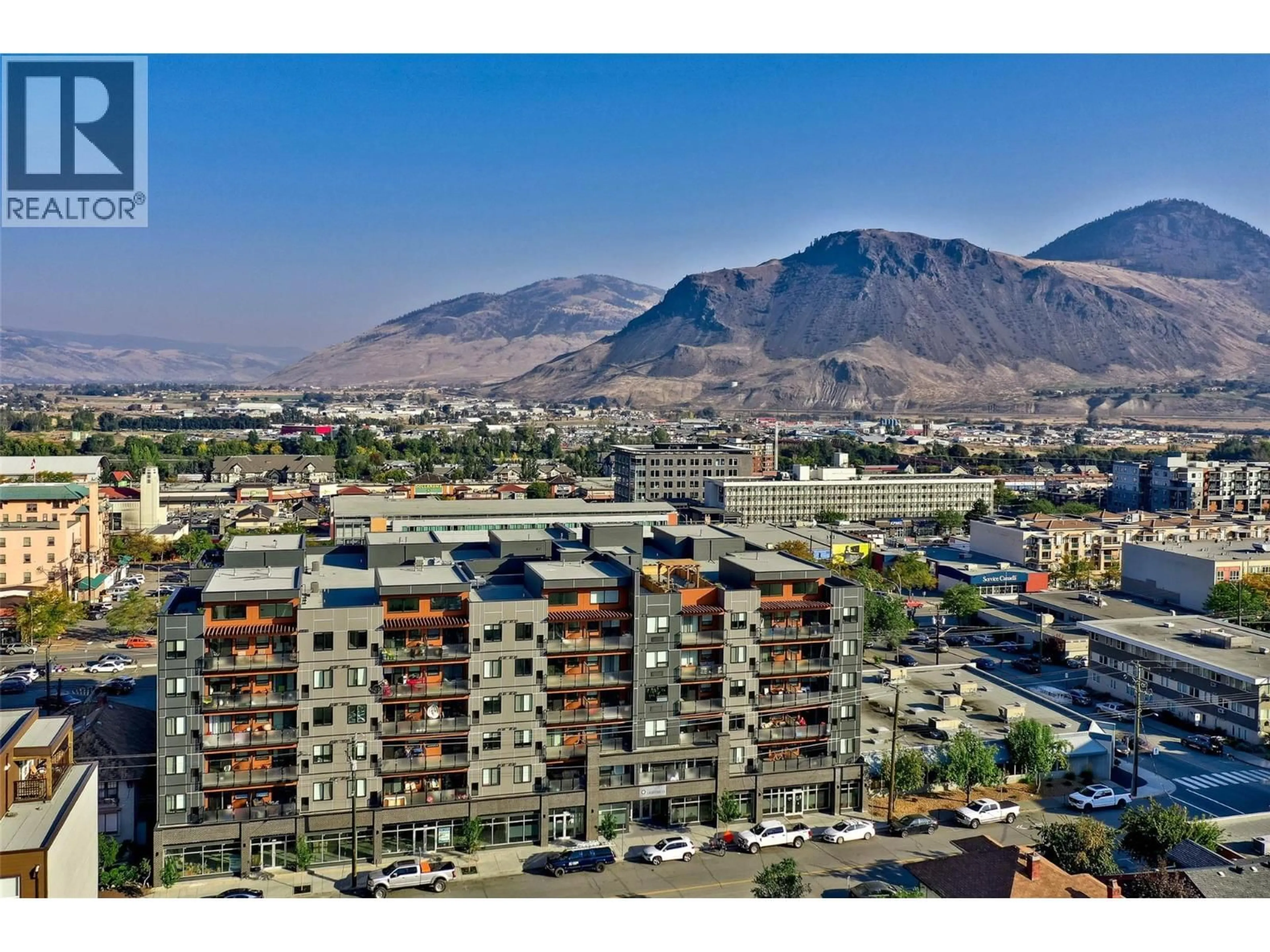 A pic from outside/outdoor area/front of a property/back of a property/a pic from drone, mountain view for 518 - 444 ST PAUL STREET, Kamloops British Columbia V2C0L2