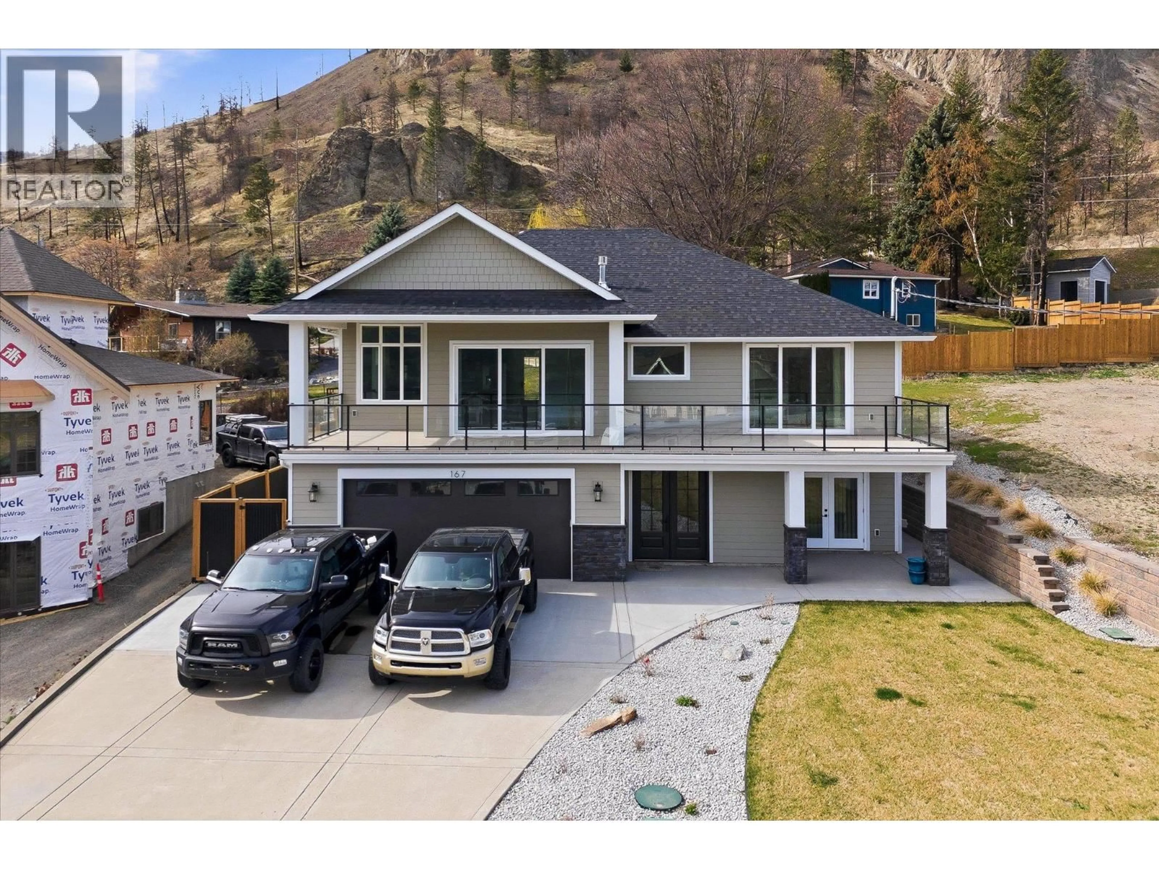 A pic from outside/outdoor area/front of a property/back of a property/a pic from drone, mountain view for 167 HELDON COURT, West Kelowna British Columbia V1Z3S5