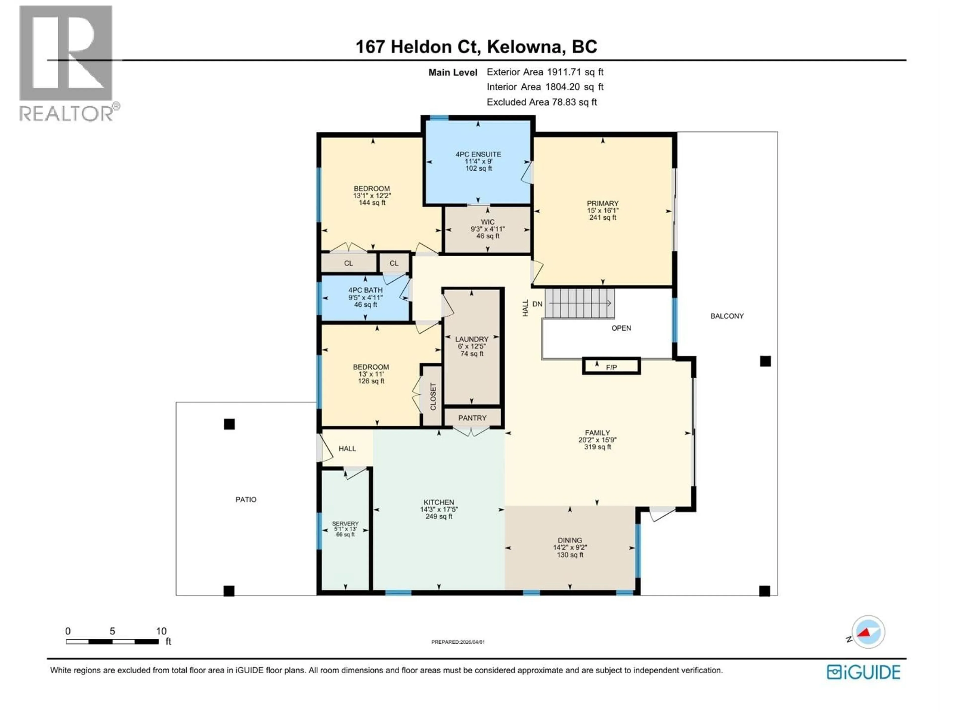 Floor plan for 167 HELDON COURT, West Kelowna British Columbia V1Z3S5