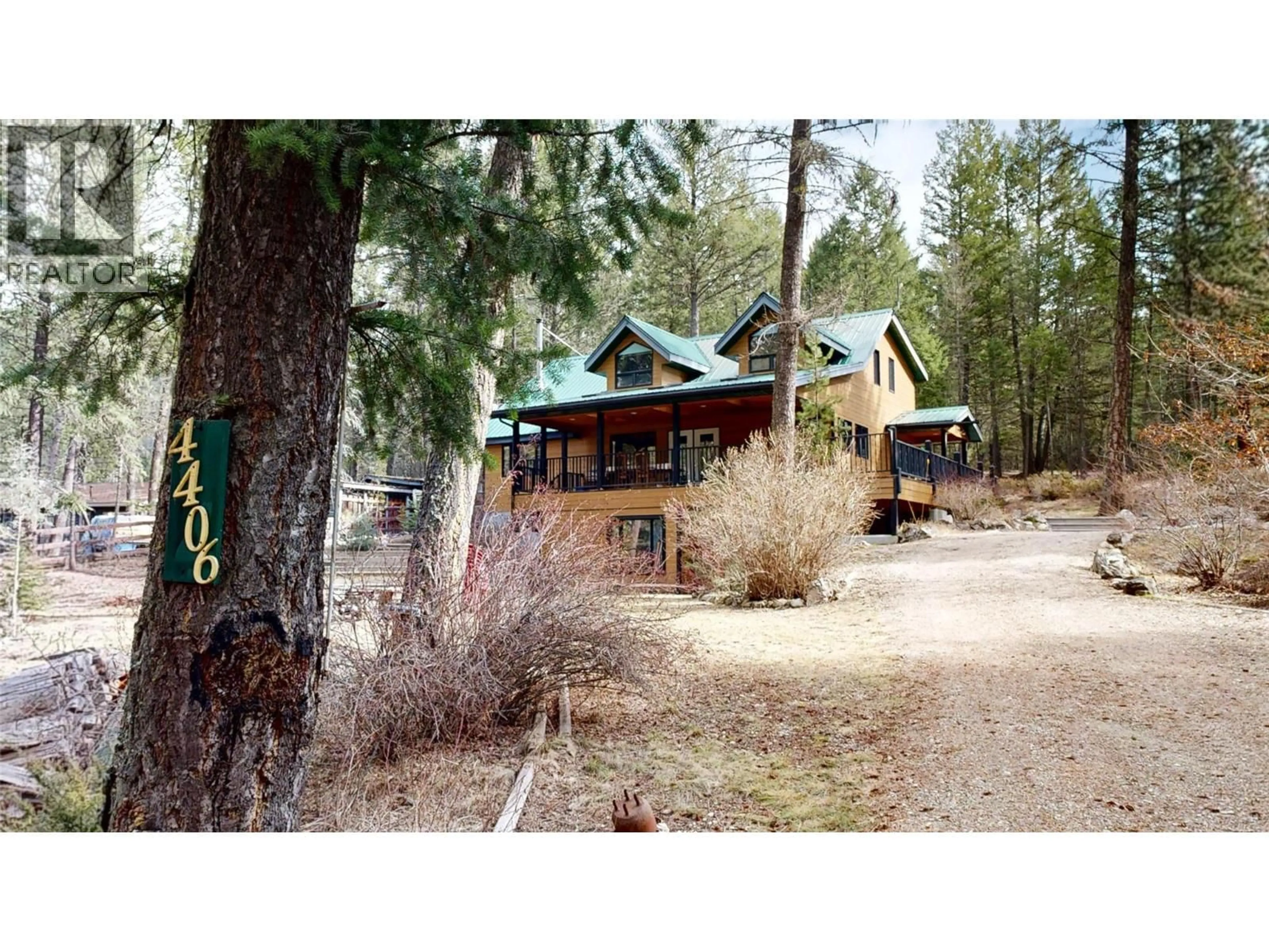 A pic from outside/outdoor area/front of a property/back of a property/a pic from drone, forest/trees view for 4406 ASHTON ROAD, Spur Valley British Columbia V0A1B0