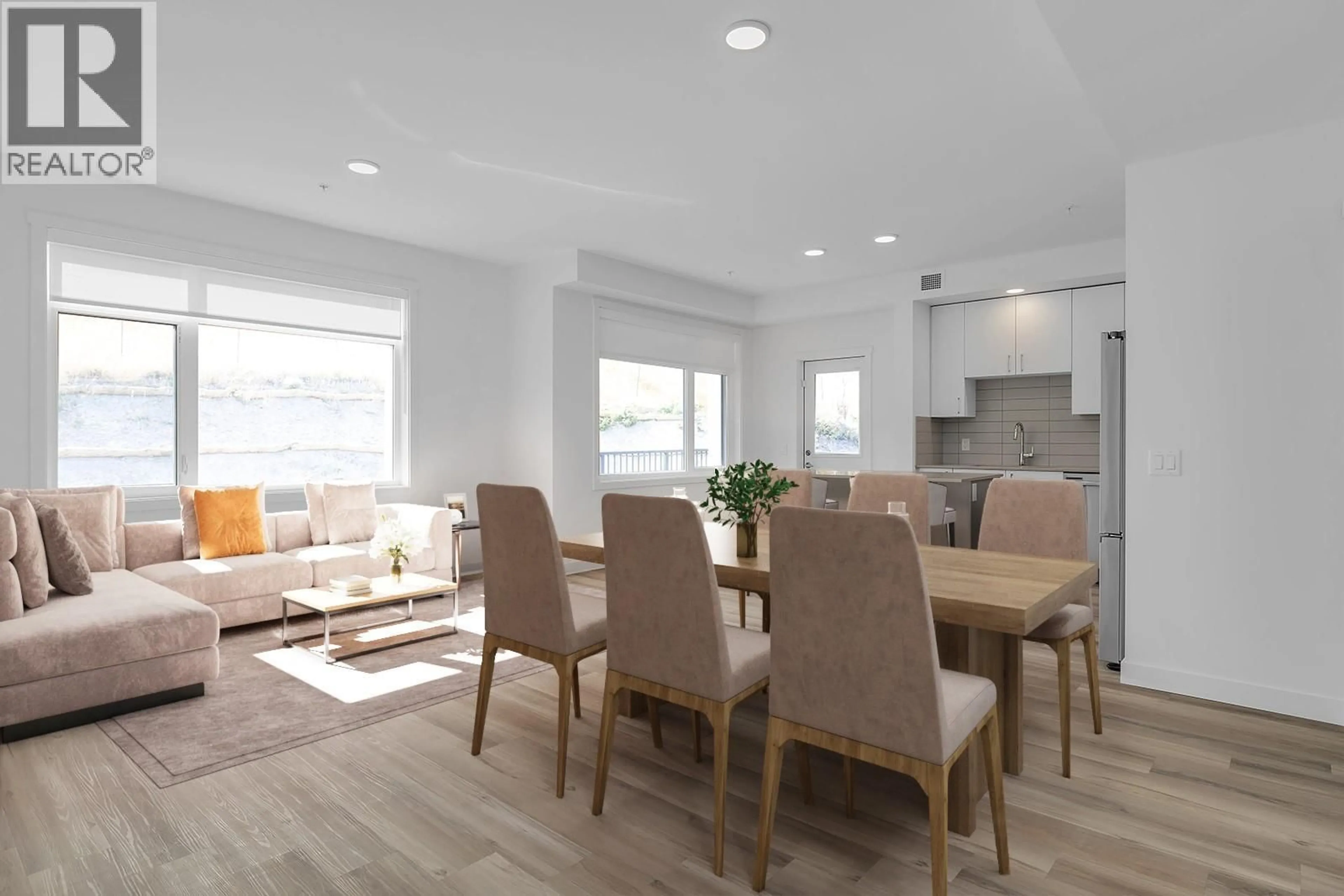 Dining room, wood/laminate floor for 318 - 1057 FROST ROAD, Kelowna British Columbia V1W0G7